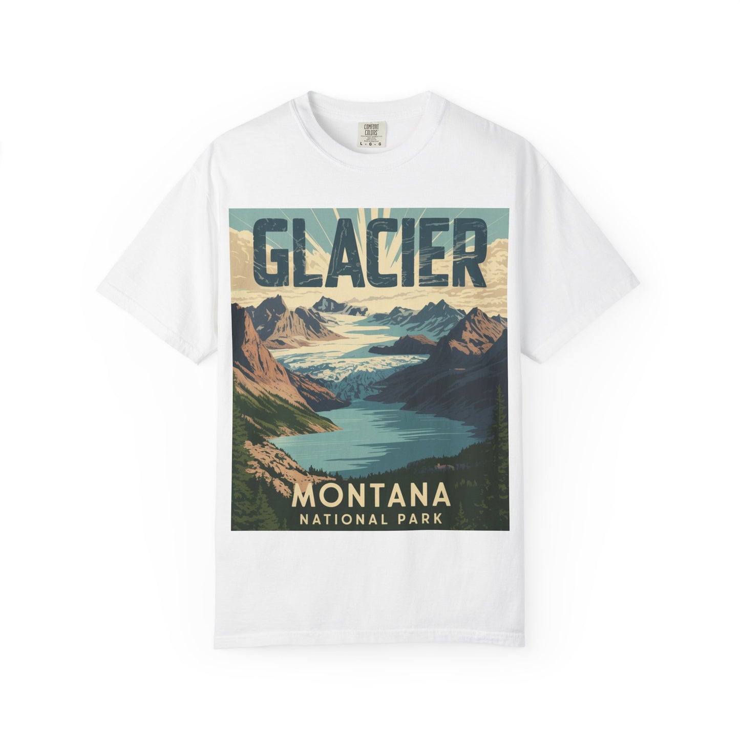 Glacier National Park T-Shirt | Vintage Montana Travel Poster Tee