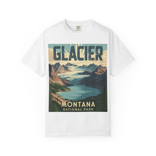 Glacier National Park T-Shirt | Vintage Montana Travel Poster Tee