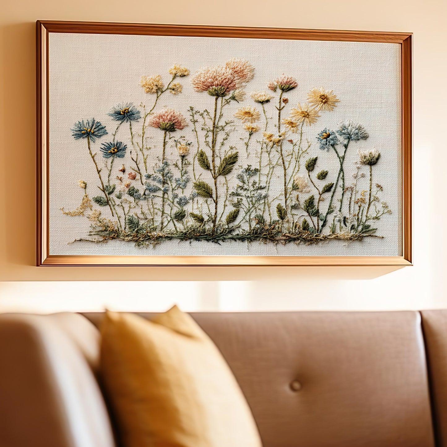 Pastel Flower Meadow Framed Art Home Decor product type
