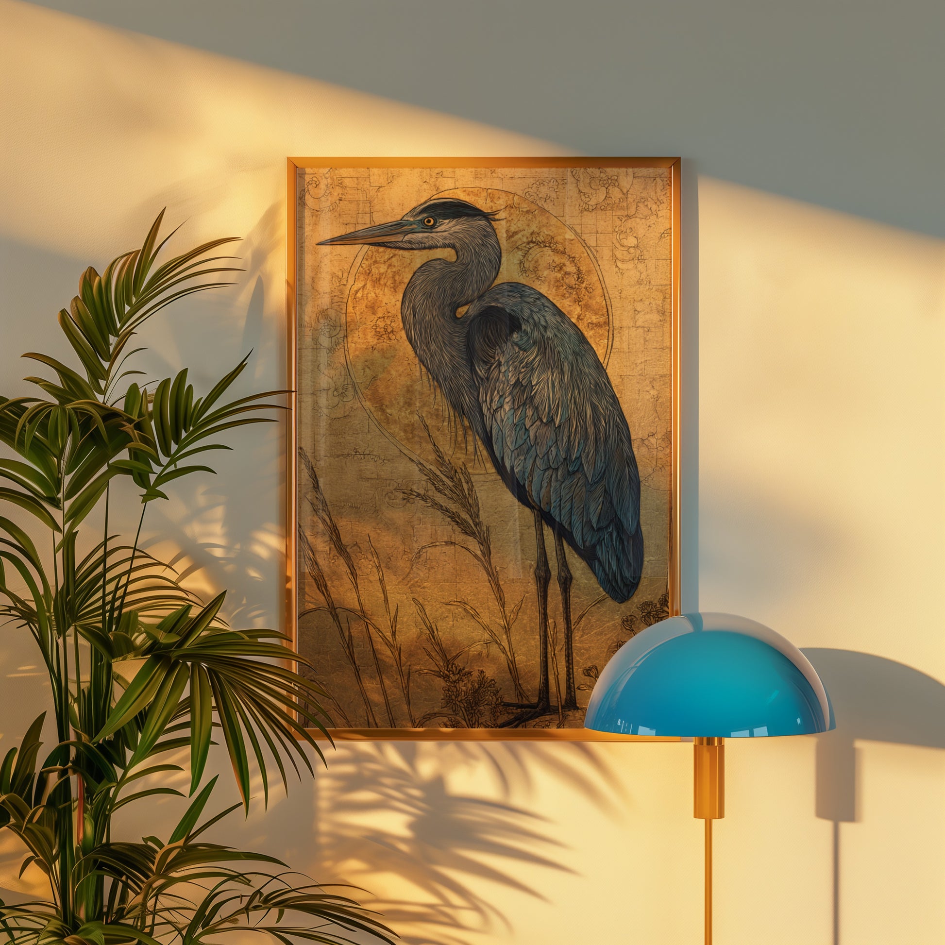 Elegant Heron Art Print Perfect for Home Decor
