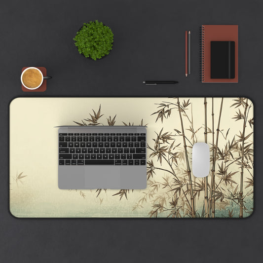 Bamboo Serenity Desk Mat — Tranquil Asian-Inspired Mouse Pad