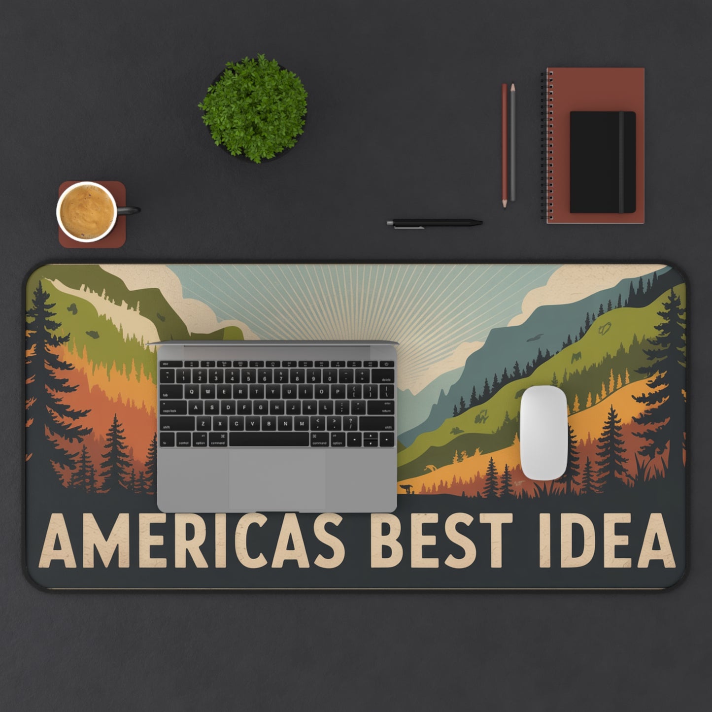 National Parks Desk Mat — American Wilderness Landscape Extended Mousepad