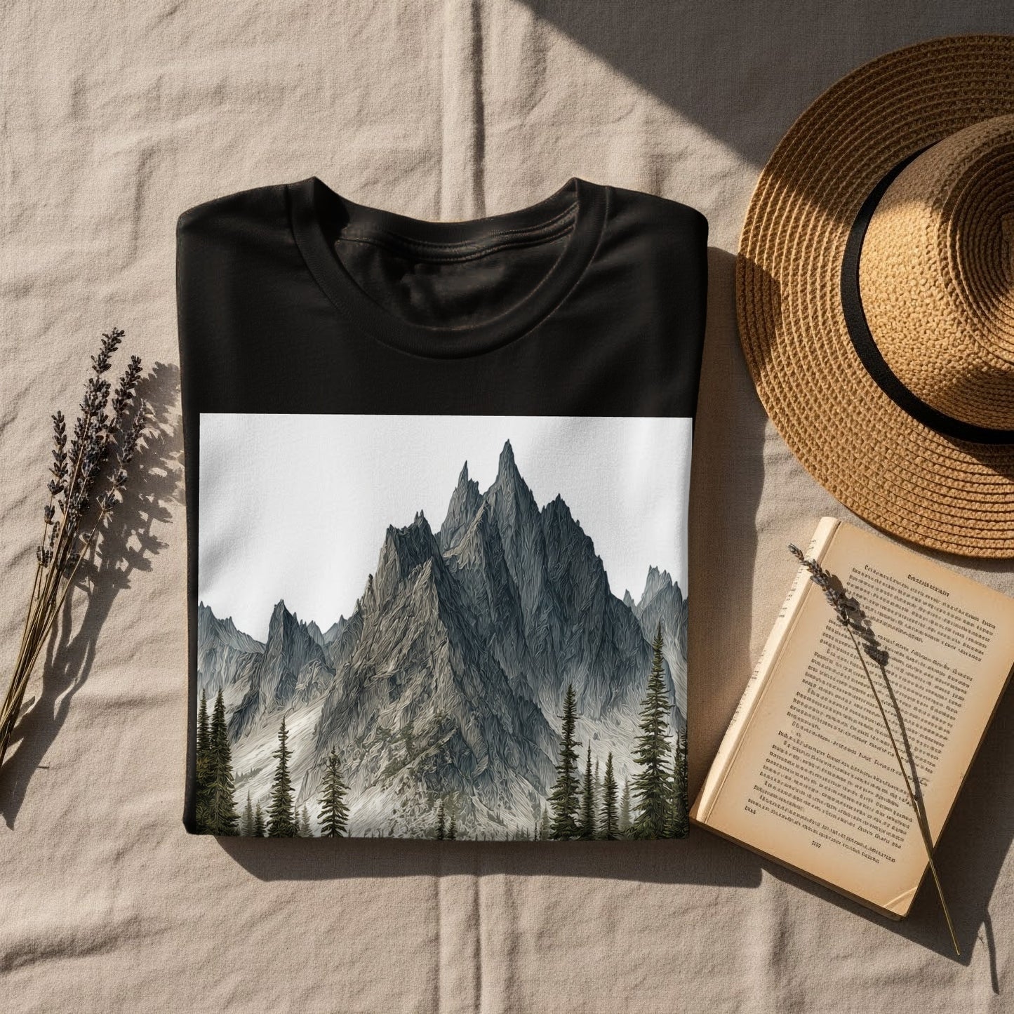 Majestic Mountain Range Illustration Shirt