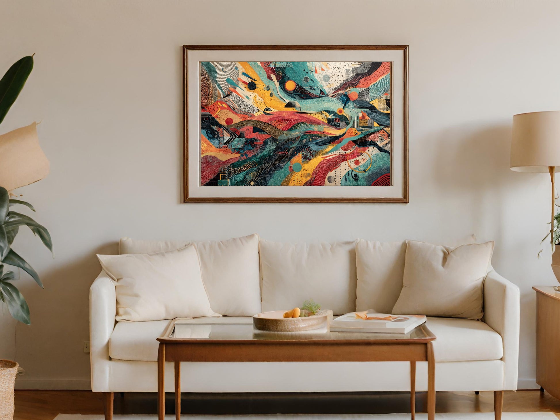 Vibrant Abstract Framed Art Colorful Wall Decor product type