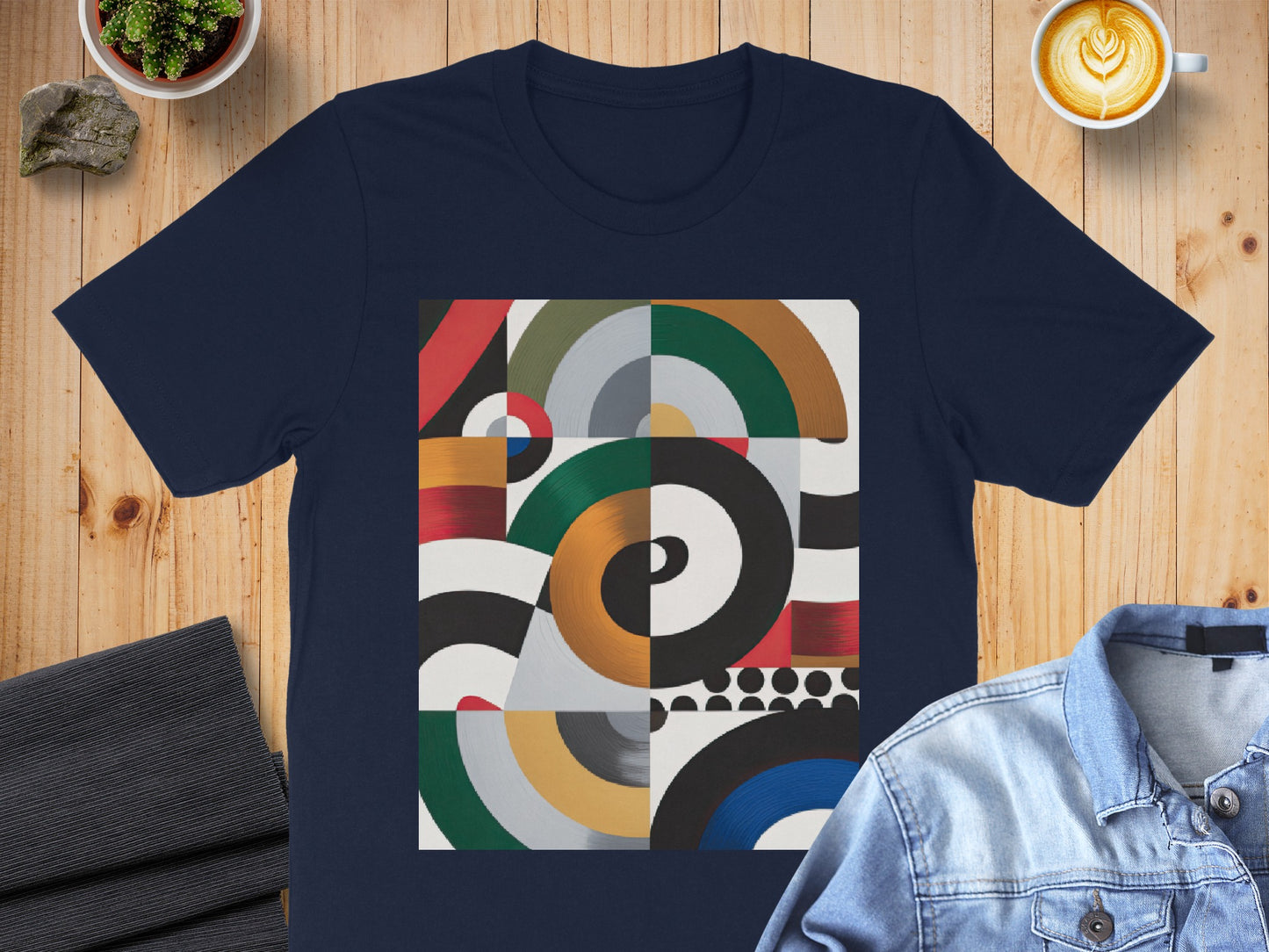 Colorful Geometric Pattern with Circles T-Shirt