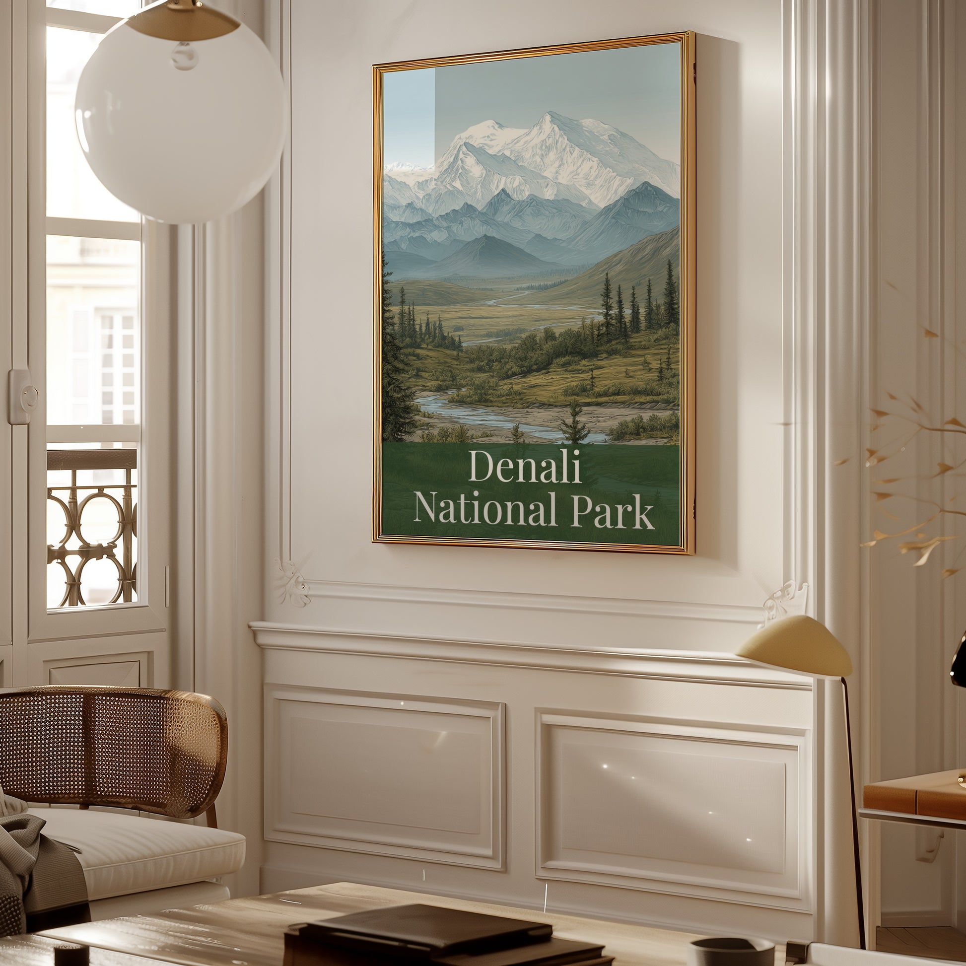 Denali National Park scenic framed wall art painting