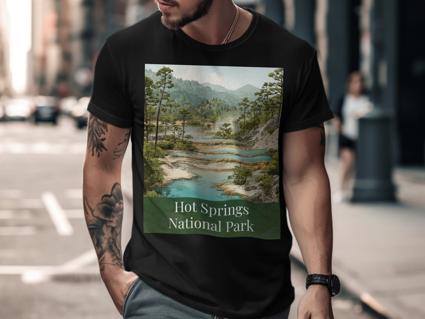 Scenic Hot Springs National Park Themed T-shirt