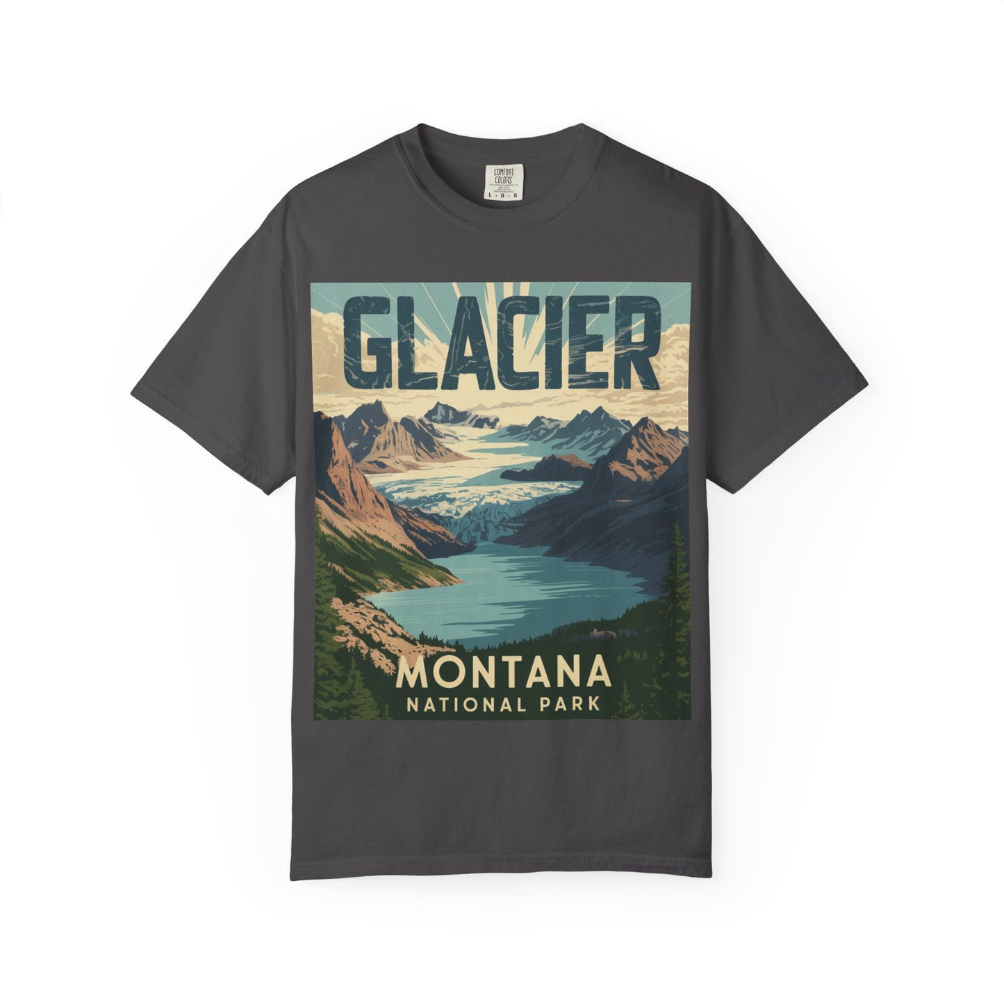 Glacier National Park T-Shirt | Vintage Montana Travel Poster Tee