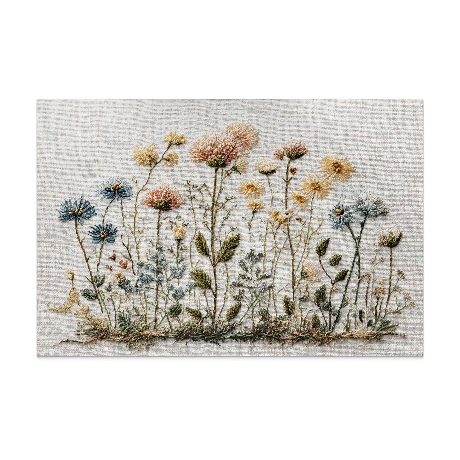 Embroidered Wildflower Field Wall Art product type