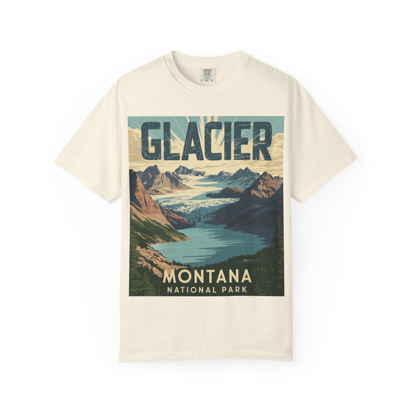Glacier National Park T-Shirt | Vintage Montana Travel Poster Tee