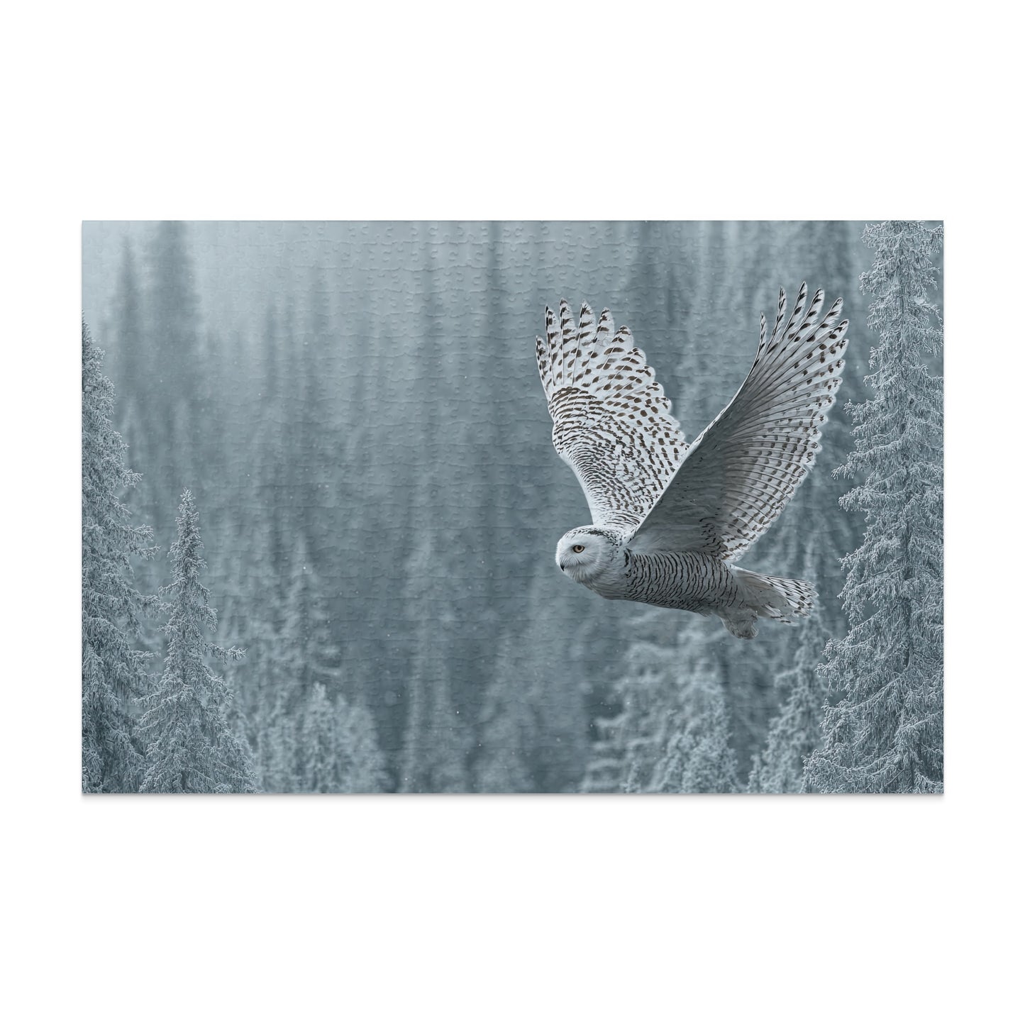 Majestic Snowy Owl in Winter Forest puzzle
