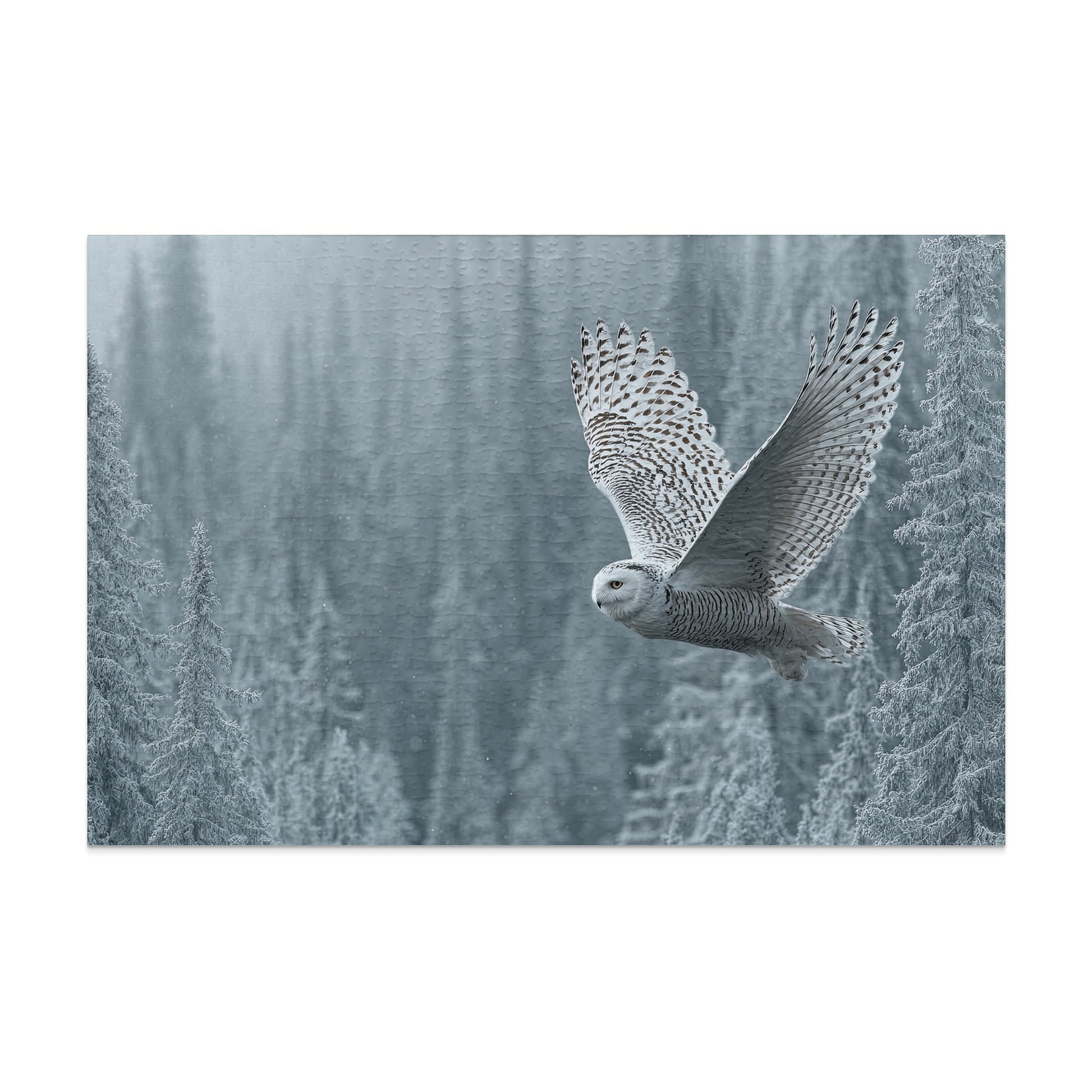 Majestic Snowy Owl in Winter Forest puzzle