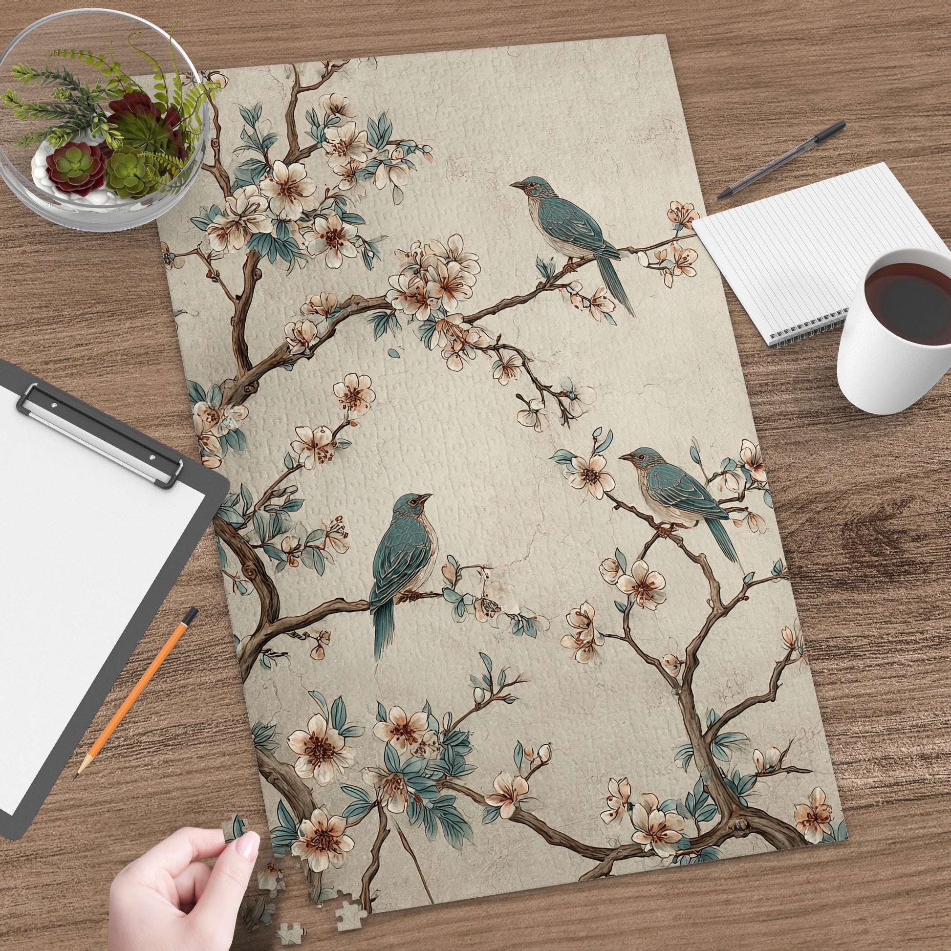 Birds and Blossoms Design Jigsaw Puzzle