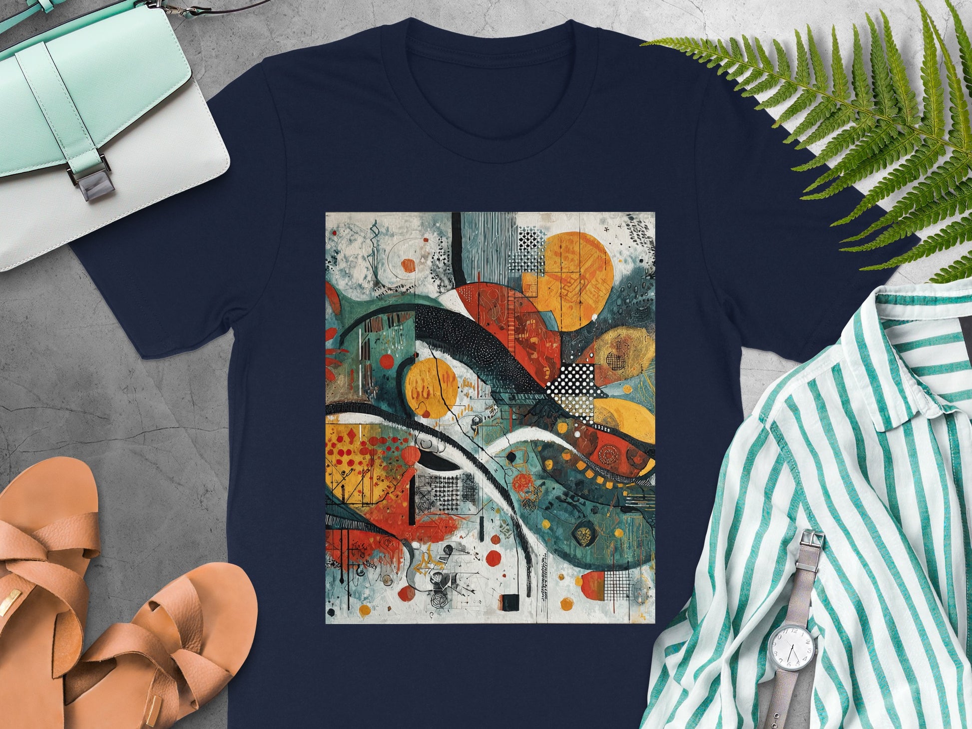 Modern Artistic Colorful Graphic Abstract T-Shirt product type
abstract art
graphic print
artistic design
modern style
colorful tee
geometric shapes
organic pattern
unique shirt
t-shirt design
fashion top
casual wear
vibrant print
statement piece
crew neck tee
apparel gift
contemporary art
bold design
expressive print
art inspired
unisex shirt