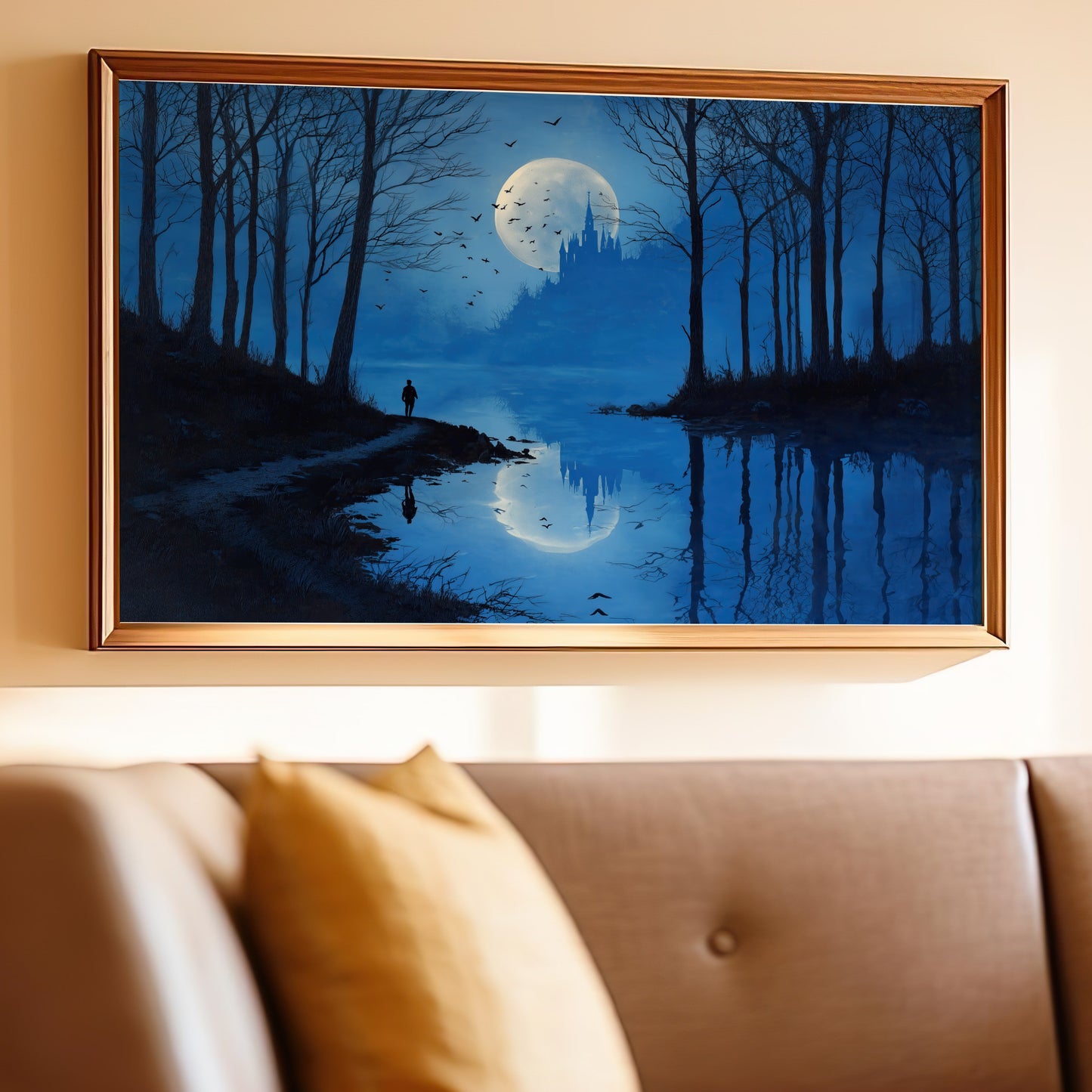 Moonlit Forest Castle Reflection Wanderer Framed Art Print
Moonlit
Forest
Castle
Reflection
Night
Blue
Wanderer
Dark
Trees
Lake
Birds
Silhouette
Eerie
Mysterious
Fantasy
Landscape
FramedArt
WallDecor
HomeDecor
Artwork