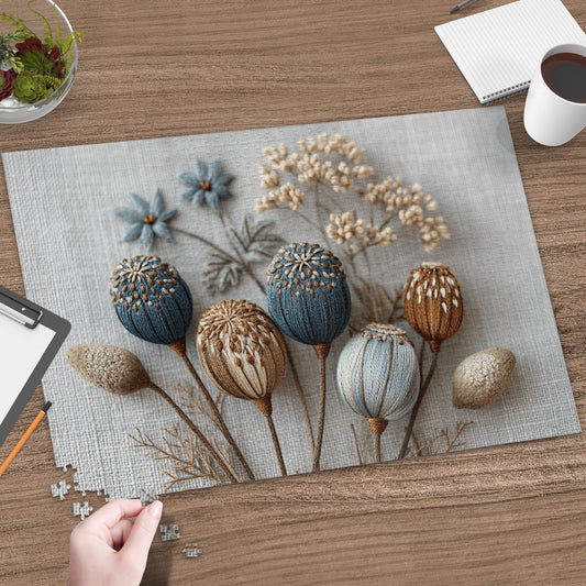 Botanical Art Flowers Embroidery Pattern Puzzle