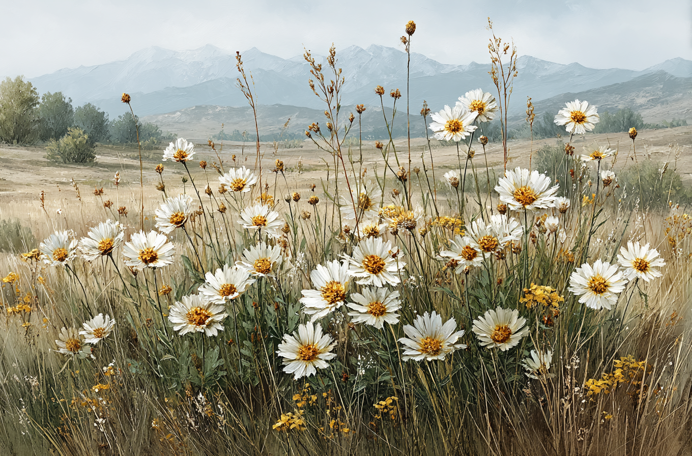 Beautiful Mountain Field With Wildflowers Art Print