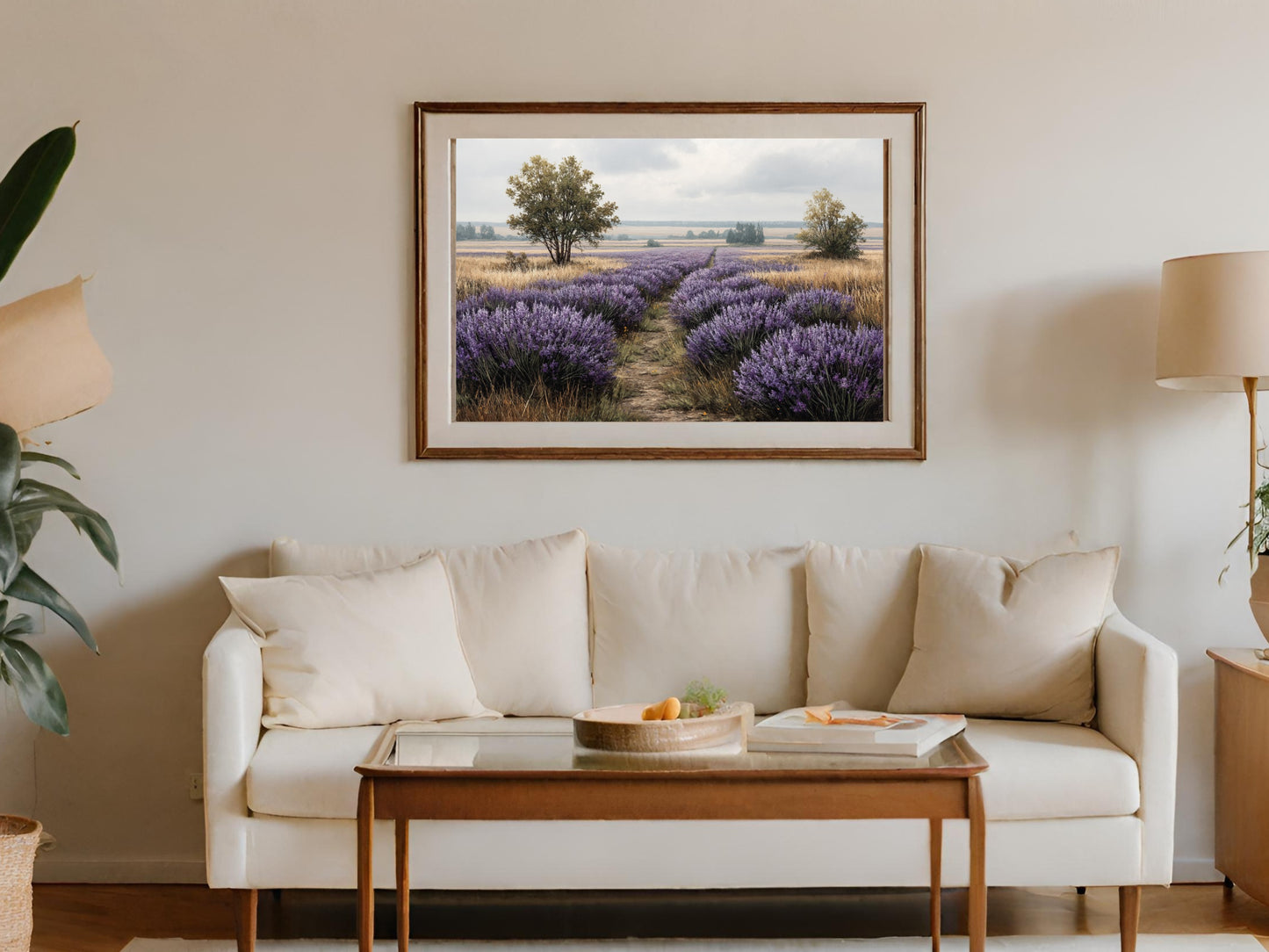 Lavender Field Landscape Wall Art for Home Decor