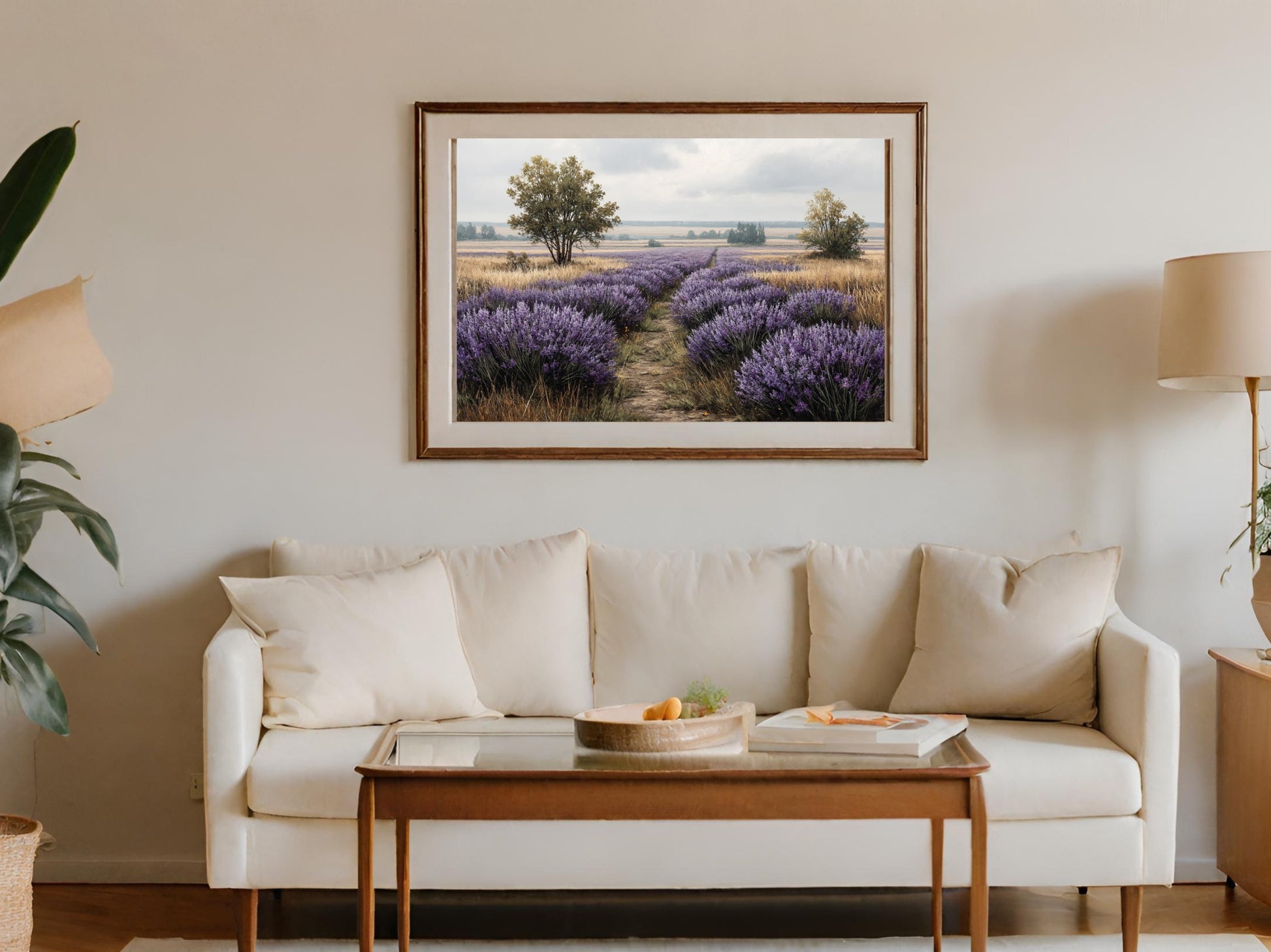 Lavender Field Landscape Wall Art for Home Decor