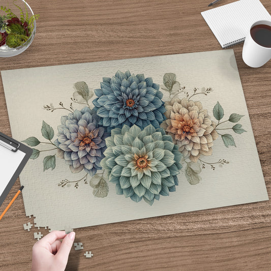 Beautiful Floral Puzzle with Colorful Blooming Flowers