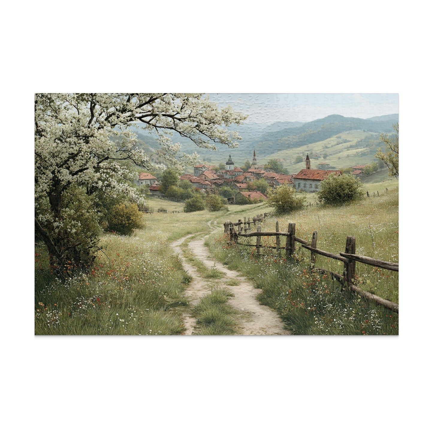 Charming Countryside Village Scenic Puzzle Product