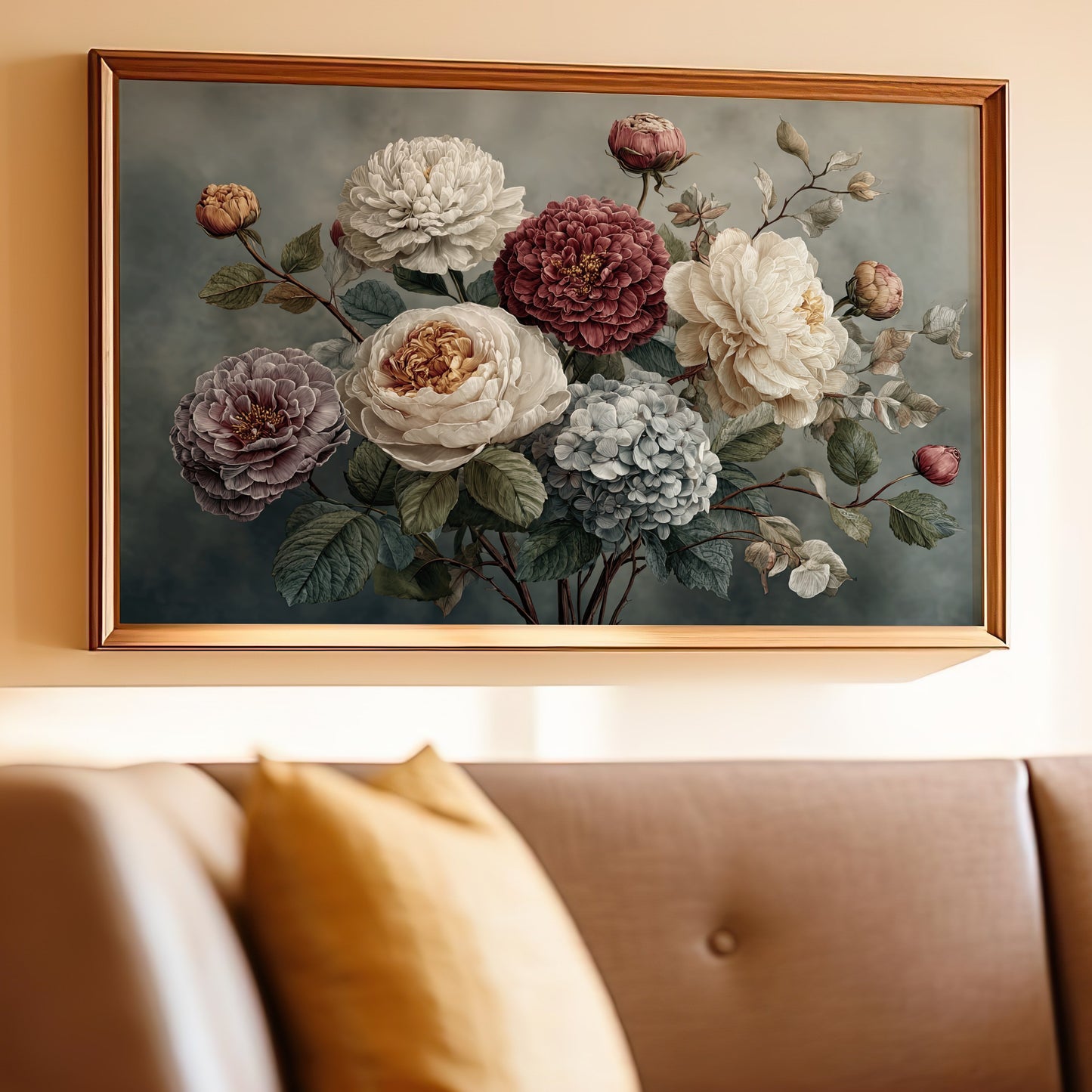 Elegant Floral Bouquet Framed Artwork for Home Decor