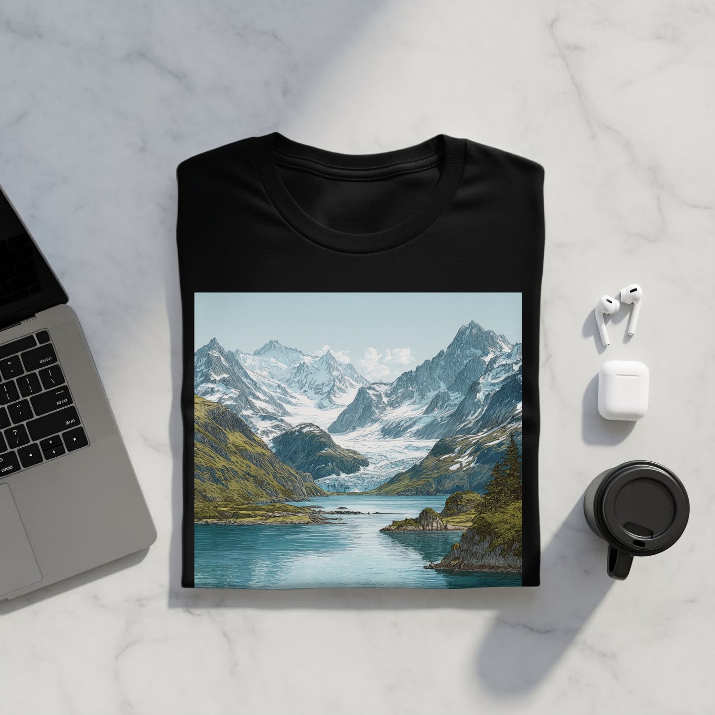 Scenic Mountain Landscape Design T-Shirt