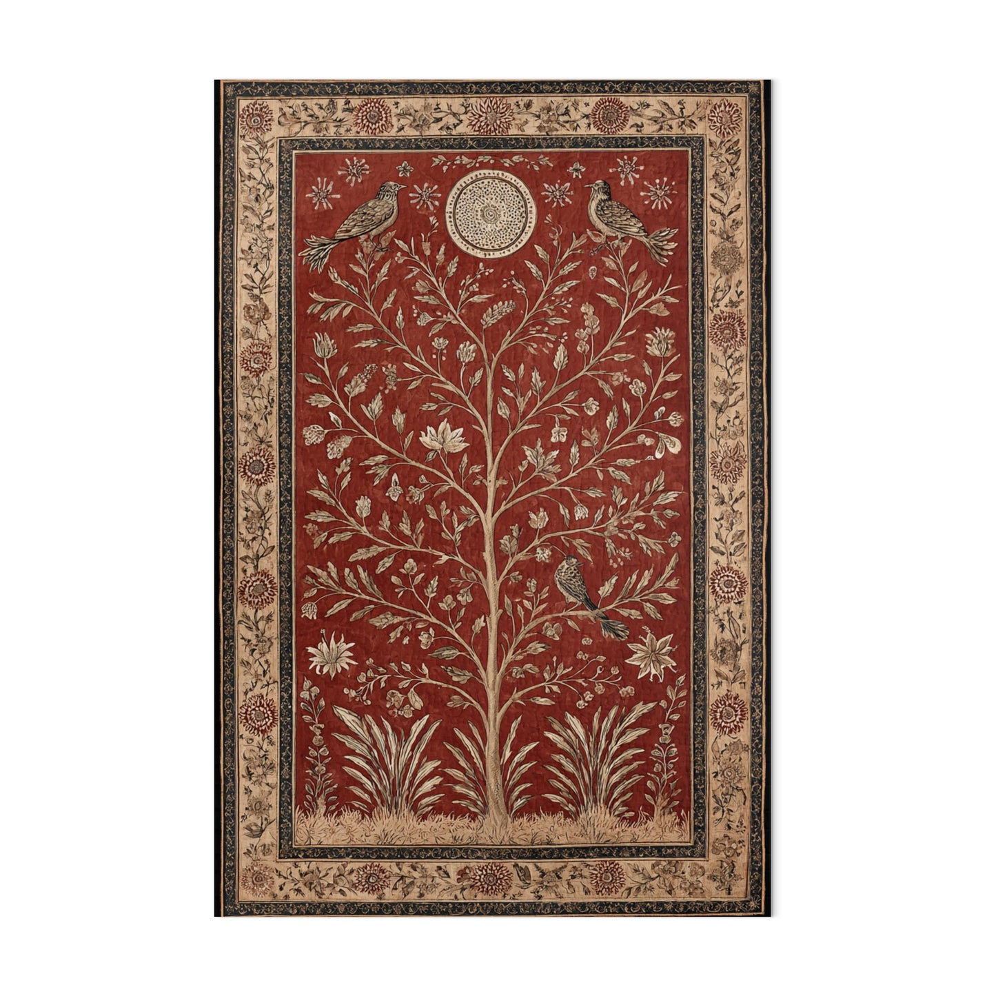 Elegant Floral and Bird Pattern Wall Hanging Decoration