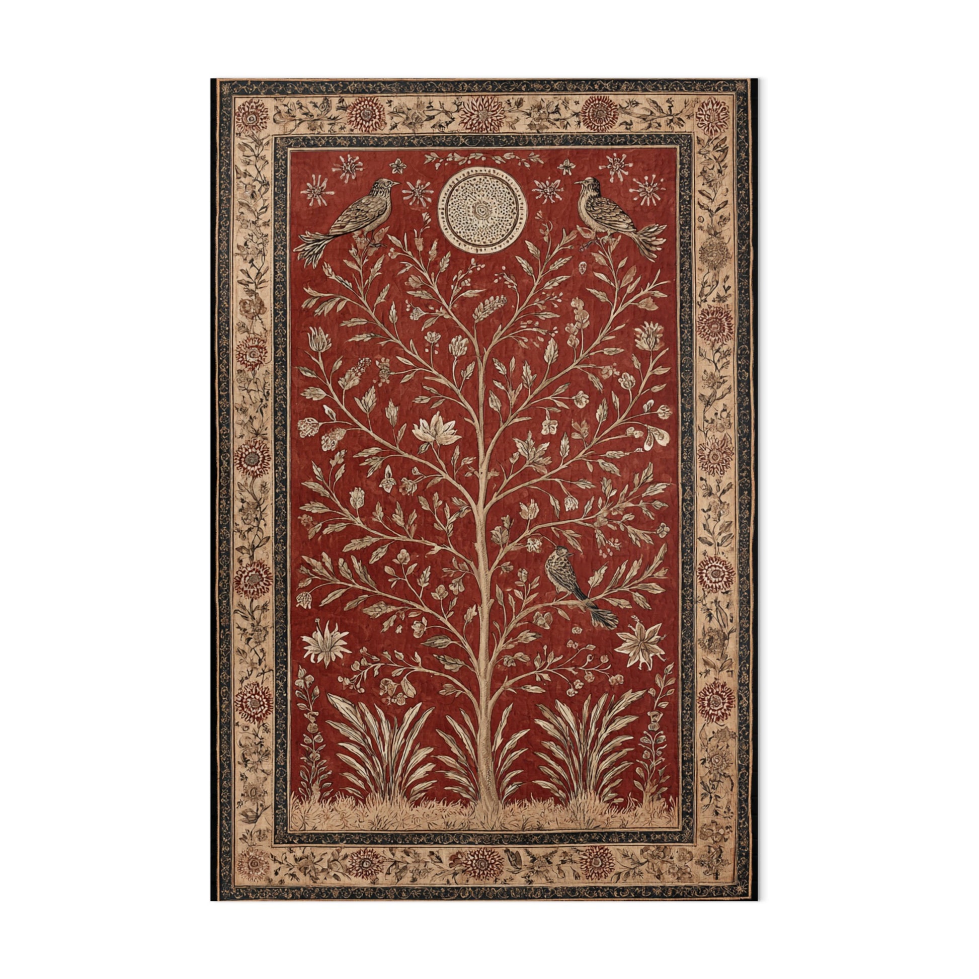 Elegant Floral and Bird Pattern Wall Hanging Decoration