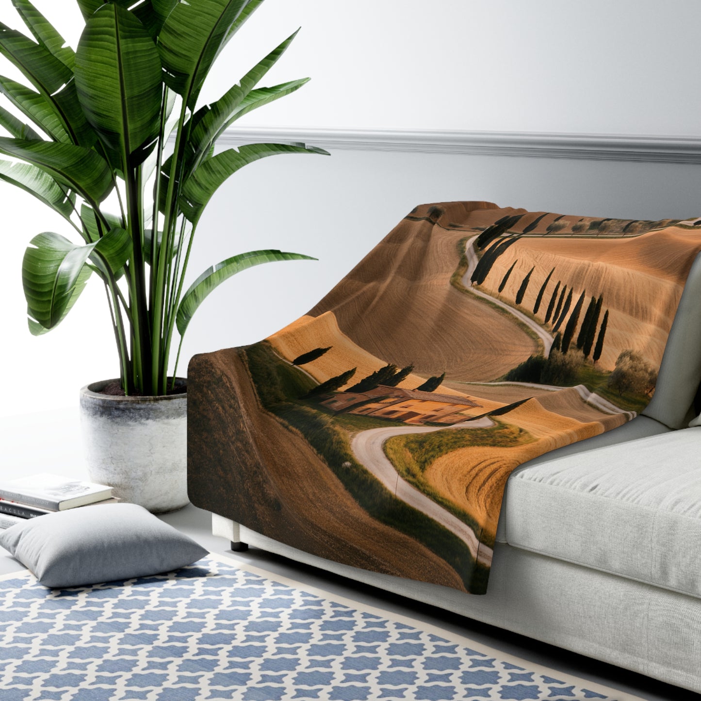 Colorful Sherpa Throw Blanket 60x80 | Vibrant Fleece Blanket | Fun Home Decor Gift