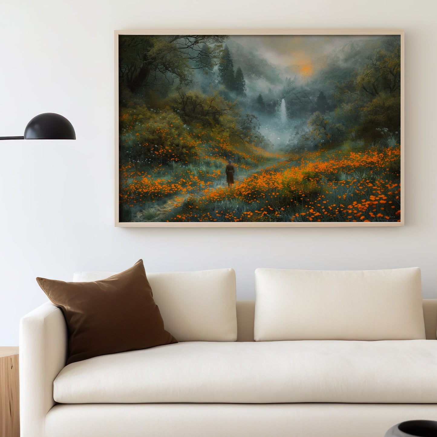 Enchanting Misty Landscape Art for Living Room Decor