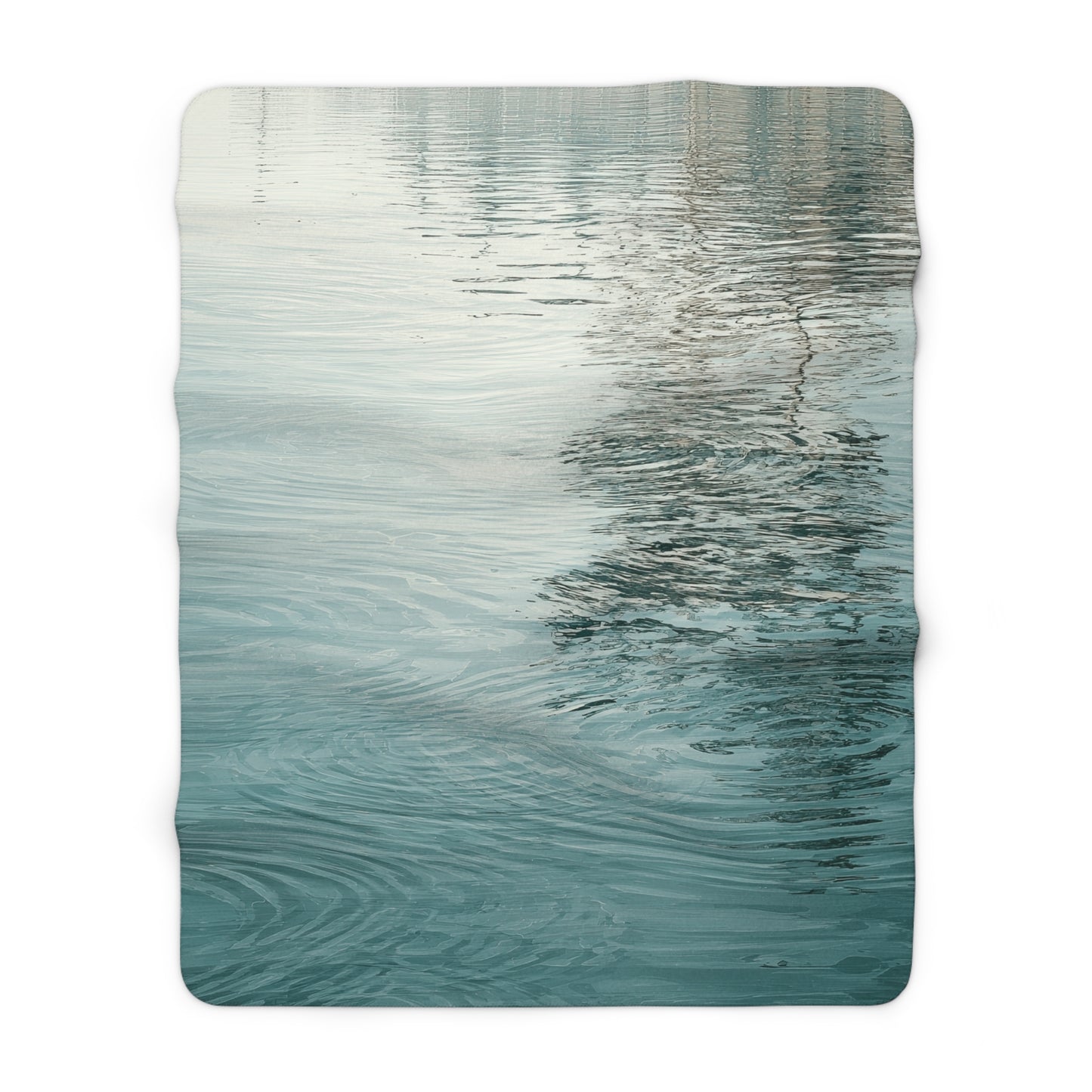 Ocean Reflection sherpa blanket — soft aqua water texture throw, spa home decor, relaxing gift, fleece blanket