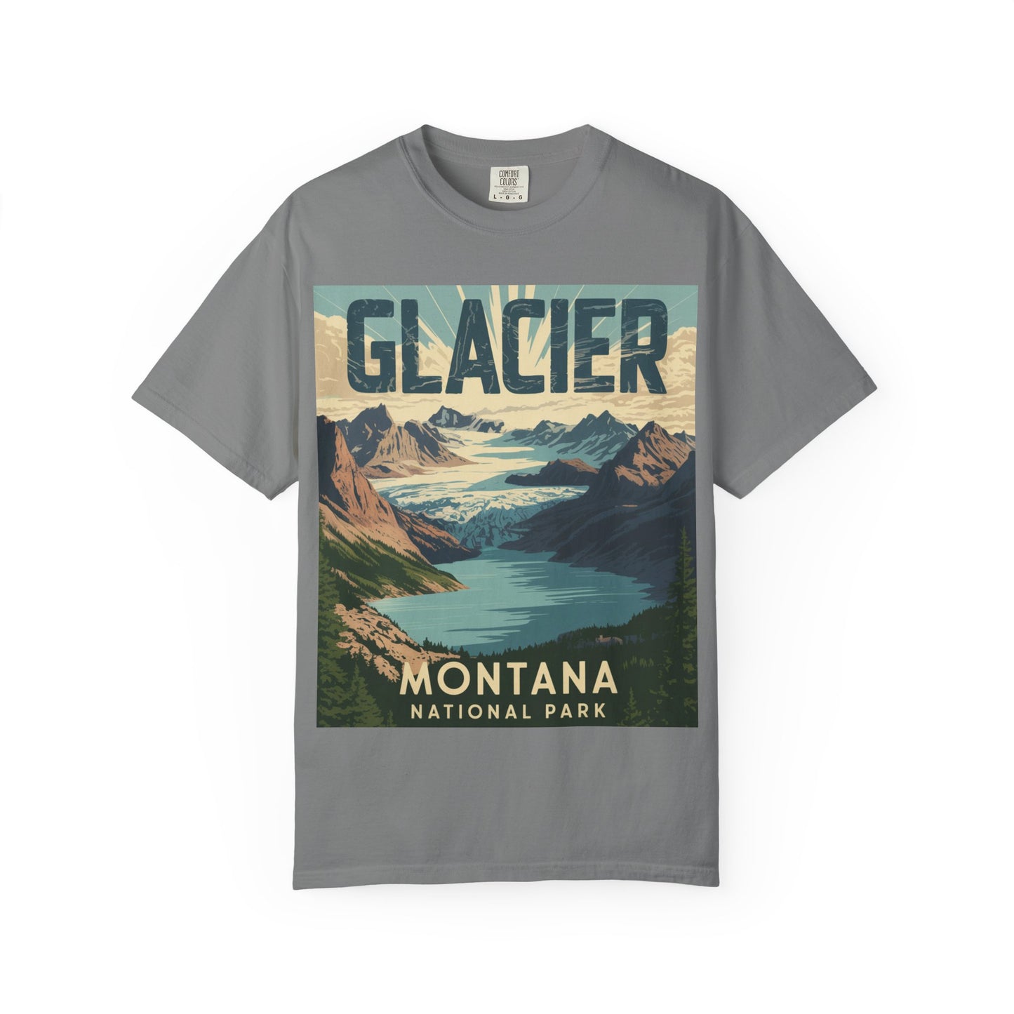 Glacier National Park T-Shirt | Vintage Montana Travel Poster Tee