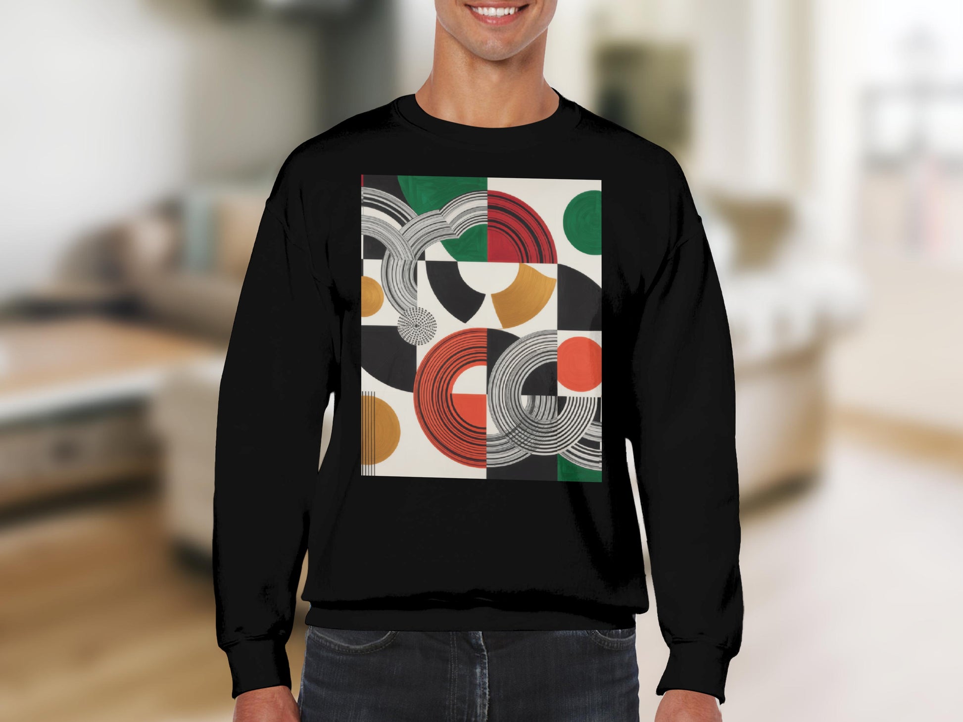 Abstract Colorful Geometric Circle Design Sweatshirt