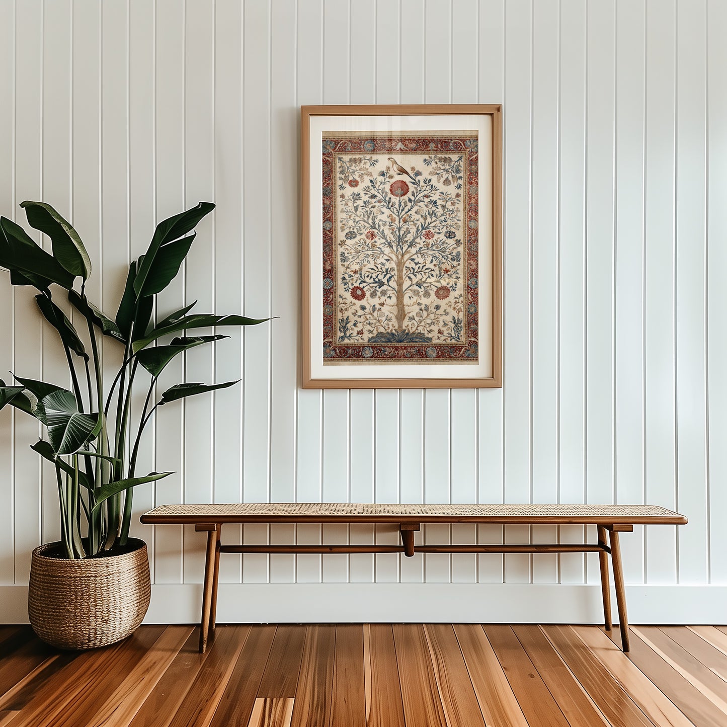 Elegant Framed Artwork with Floral Tree design