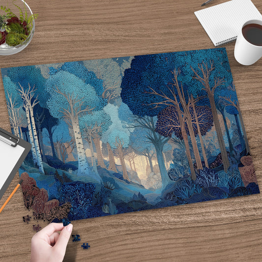 Mystical Blue Forest Artwork Jigsaw Puzzle product type