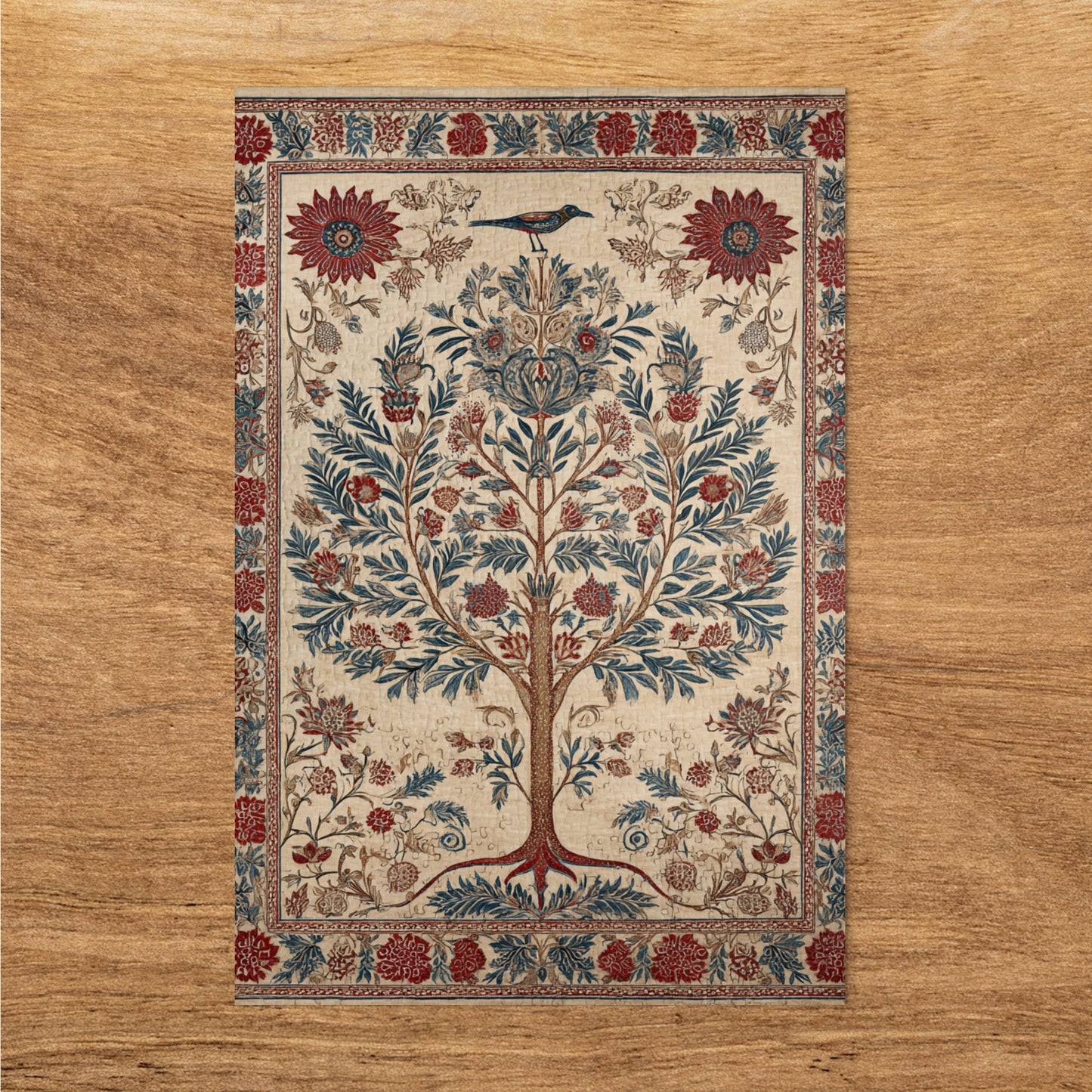 Elegantly Designed Botanical Natural Area Rug