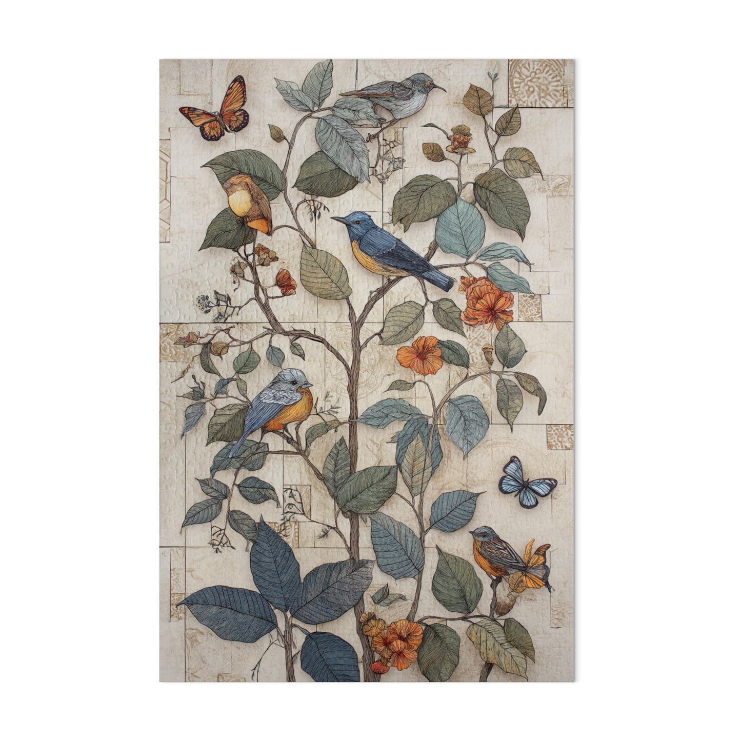 Nature Birds and Butterflies Wall Art Decor