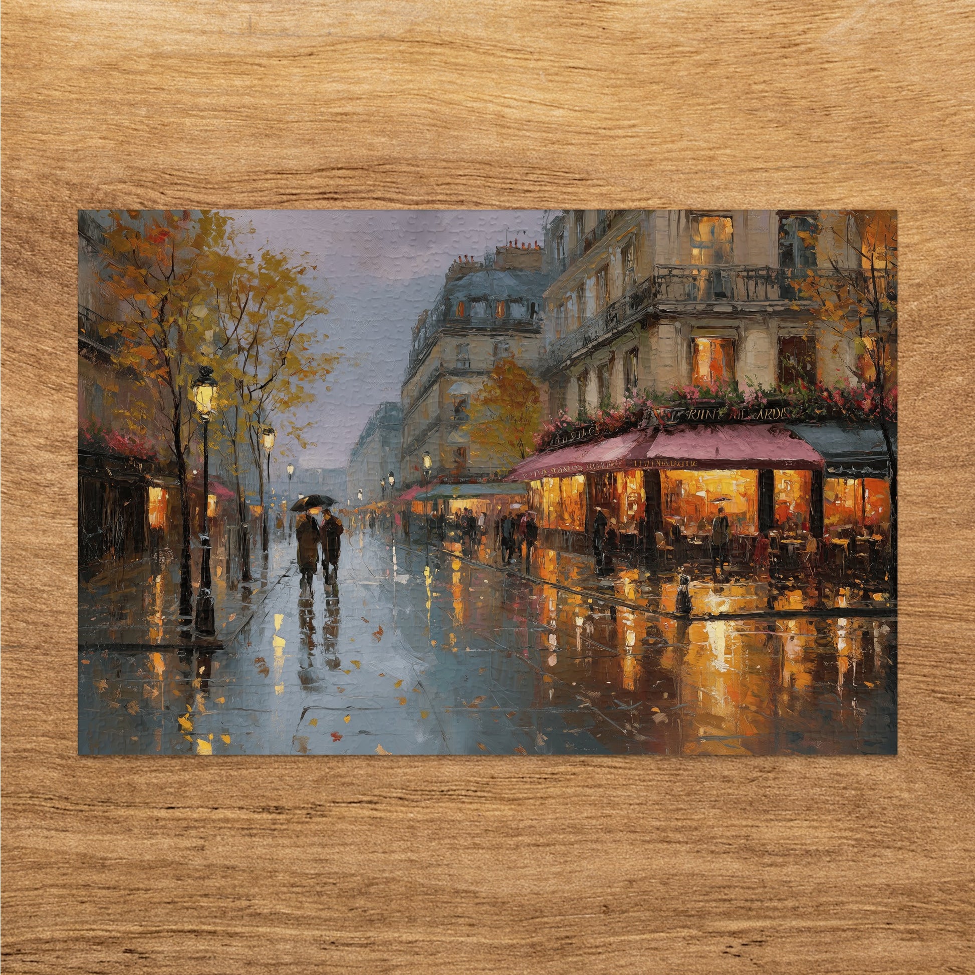 Paris Evening Cityscape Wet Street Lamp Lights product type
