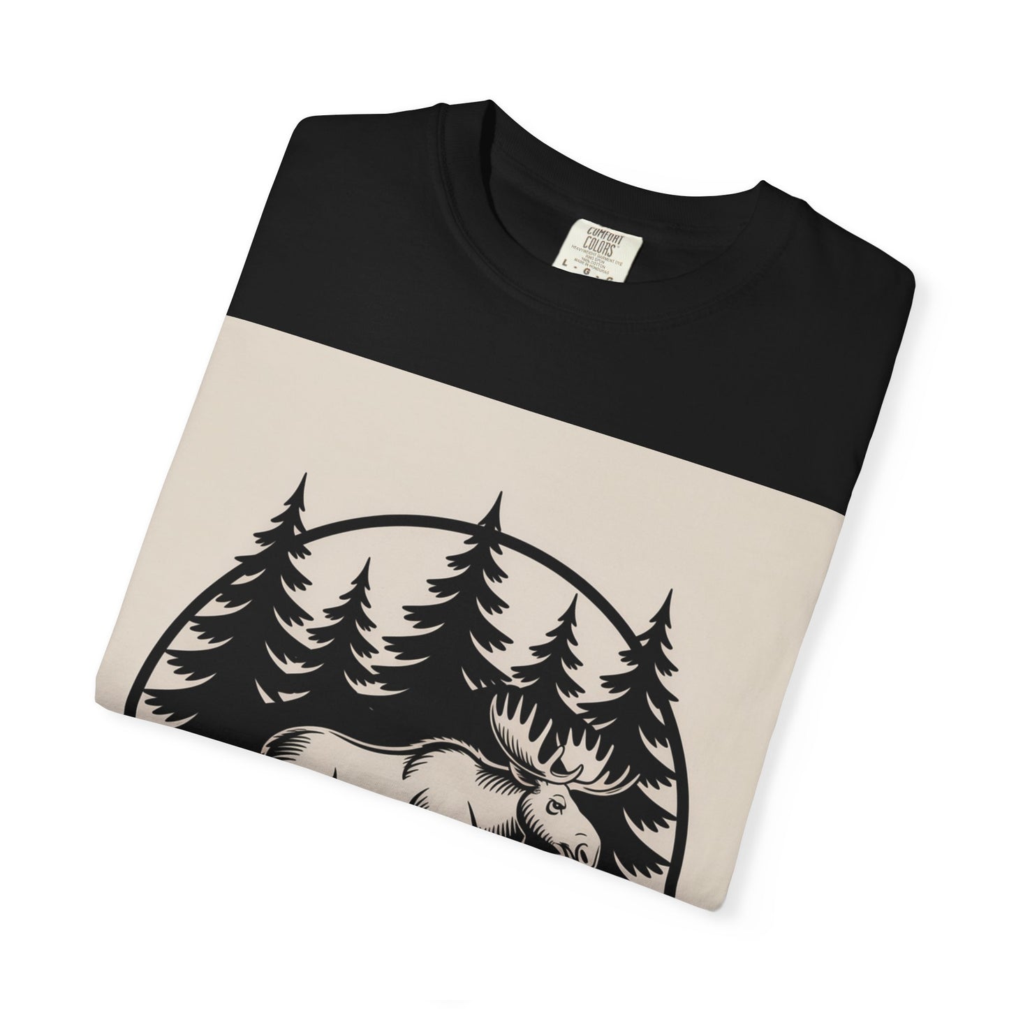 Moose Forest Emblem T-Shirt | Bold Wildlife Nature Graphic Tee