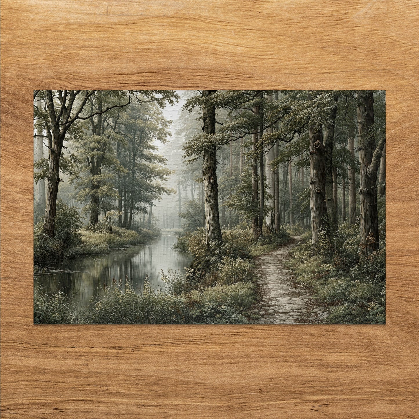 Serene Forest Walk Path Artistic Landscape Wall Art