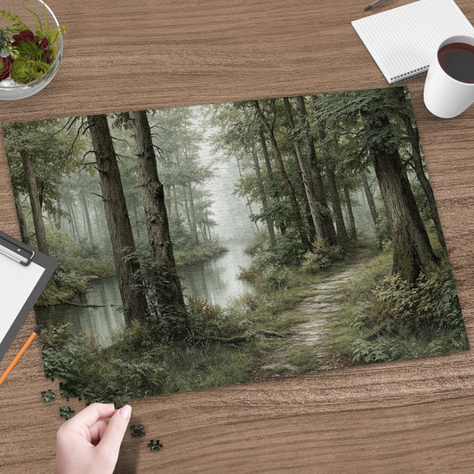 Serene Forest Path Jigsaw Puzzle for Peaceful Afternoons