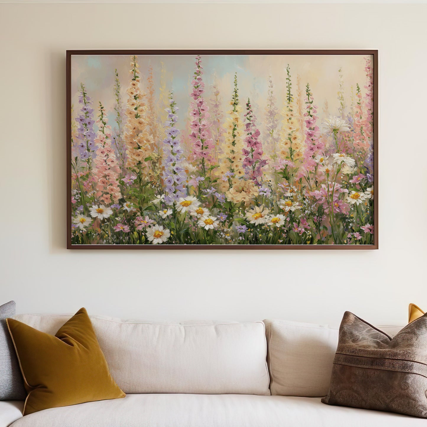 Colorful Tall Flowers Daisy Meadow Wall Art Painting product type