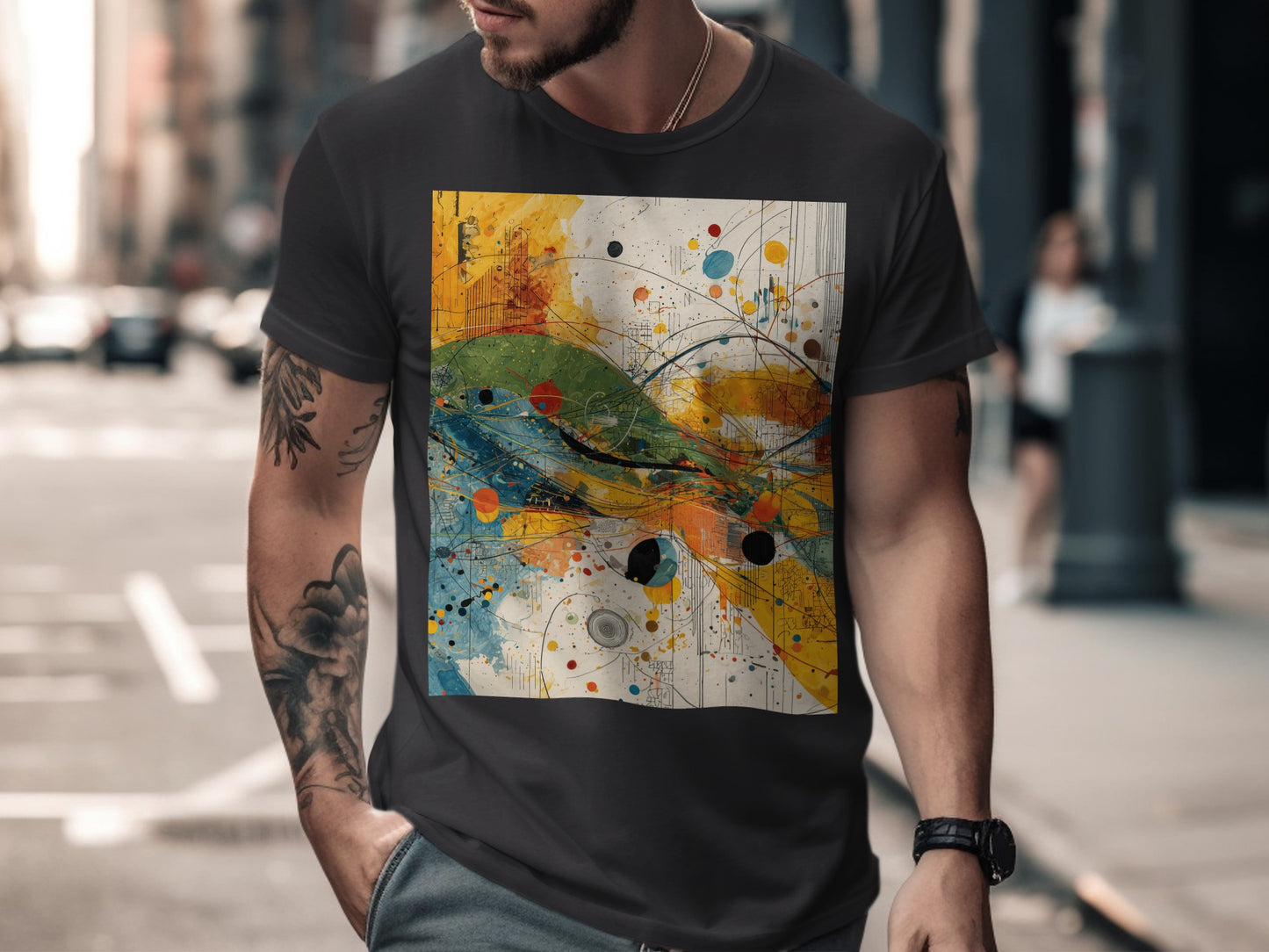 Abstract Colorful Splatter Art Design Mens T-shirt product type