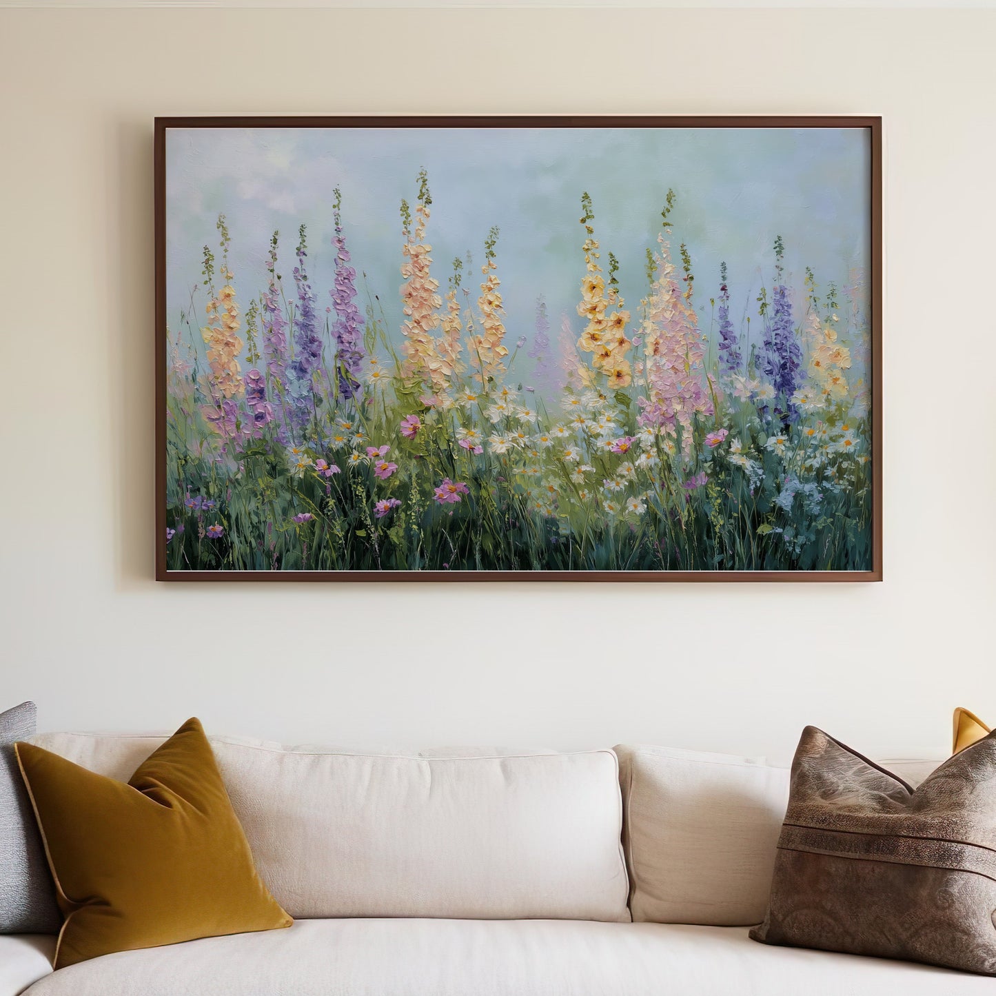Pastel Flower Field Textured Painting Wall Decor product type