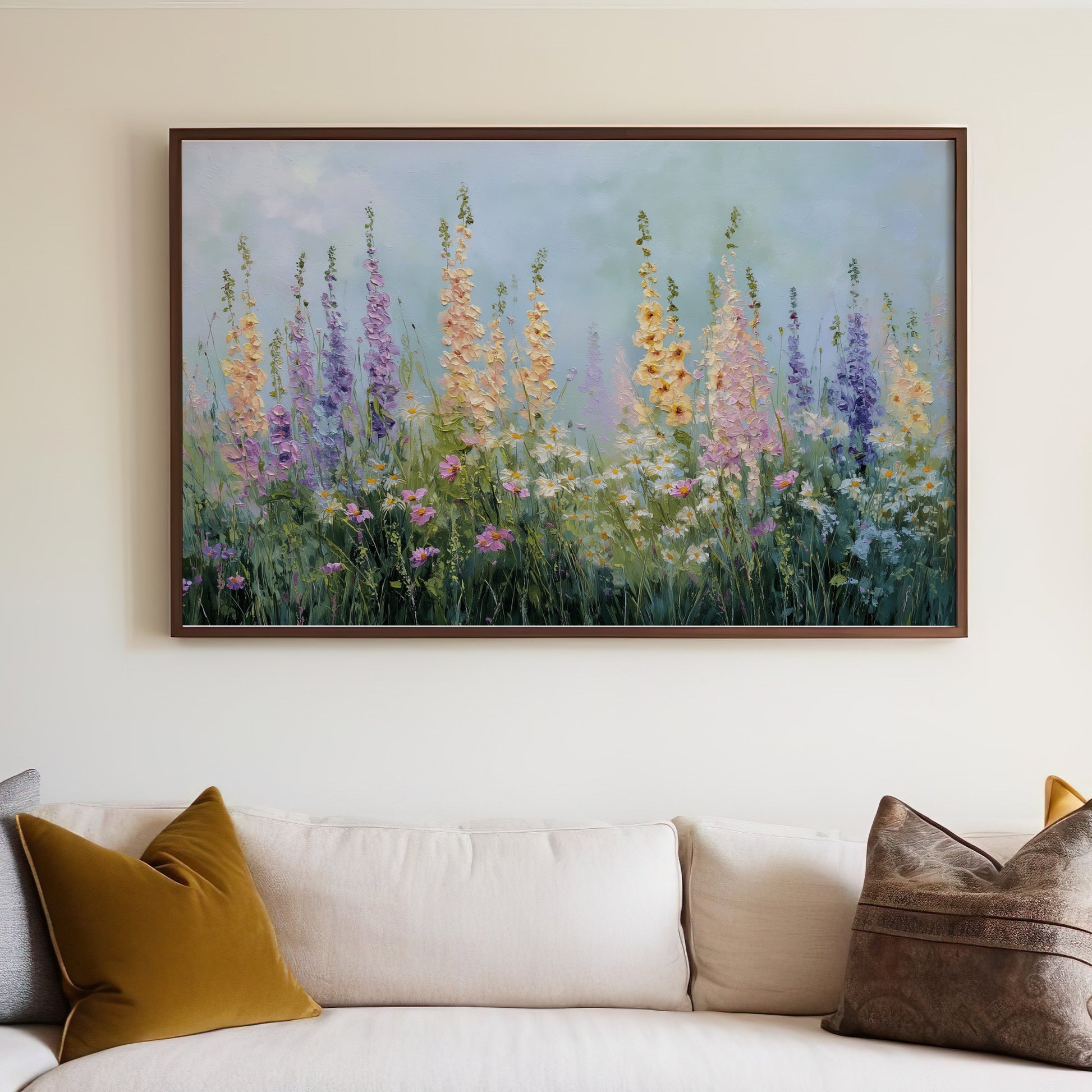 Pastel Flower Field Textured Painting Wall Decor product type