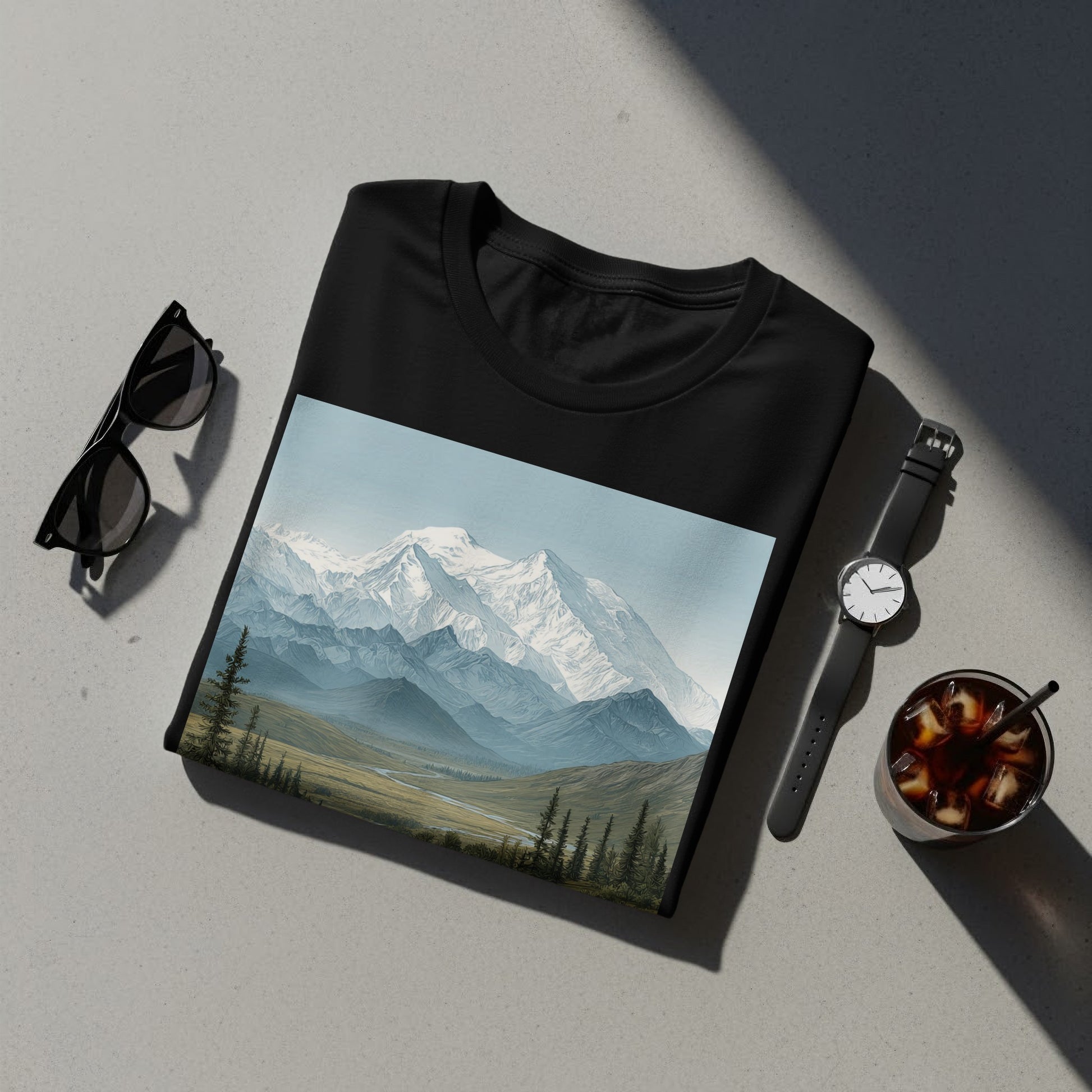 Scenic Mountain Landscape Graphic T-shirt