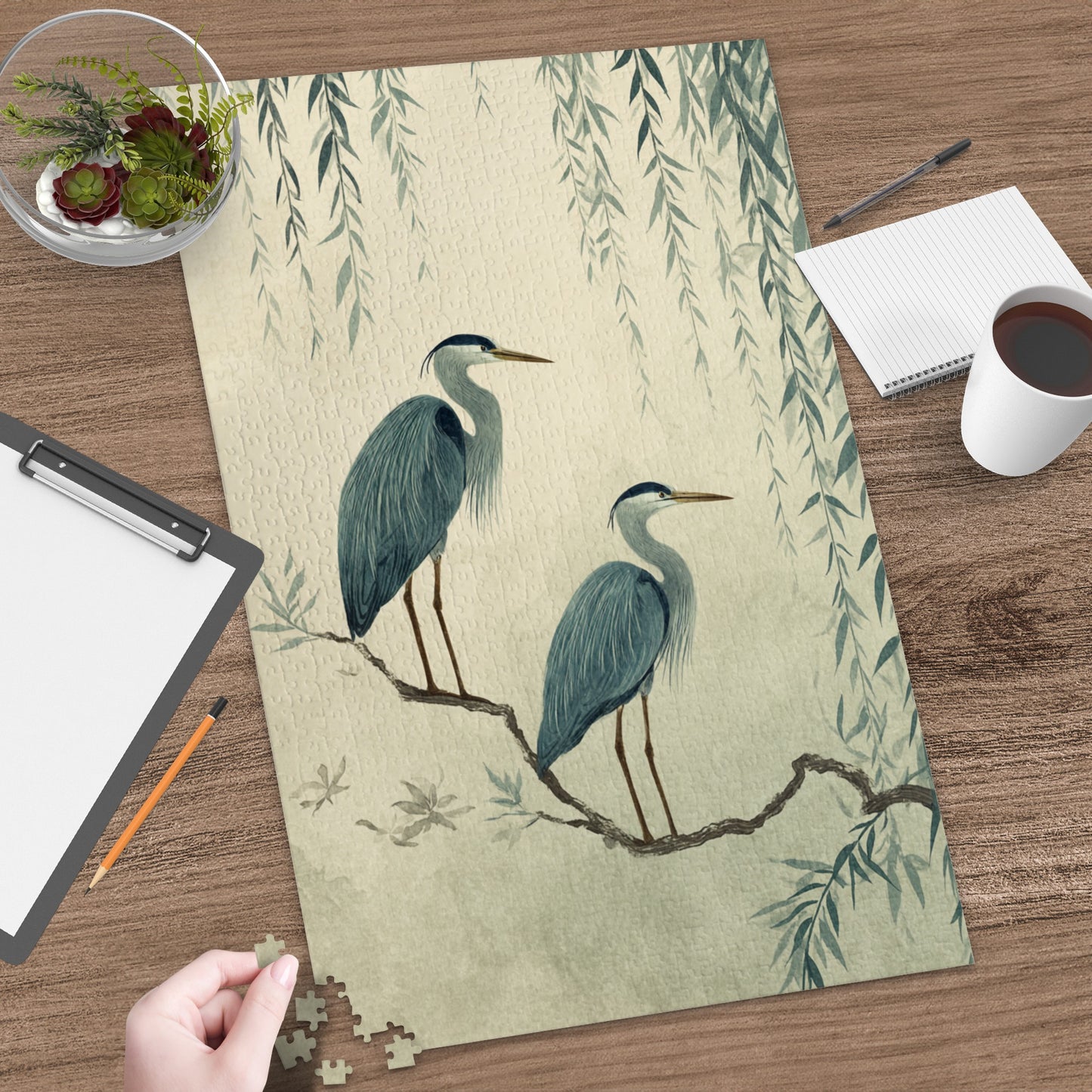 Tranquil Heron Scene Jigsaw Puzzle for Nature Lovers