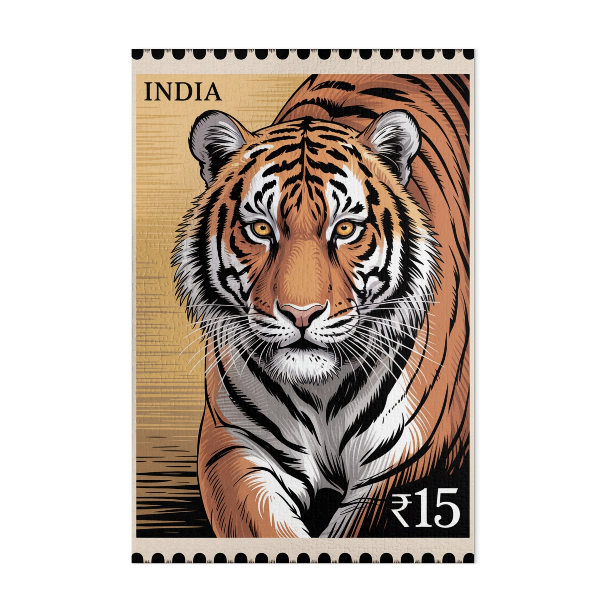Majestic Tiger India Stamp Art Print