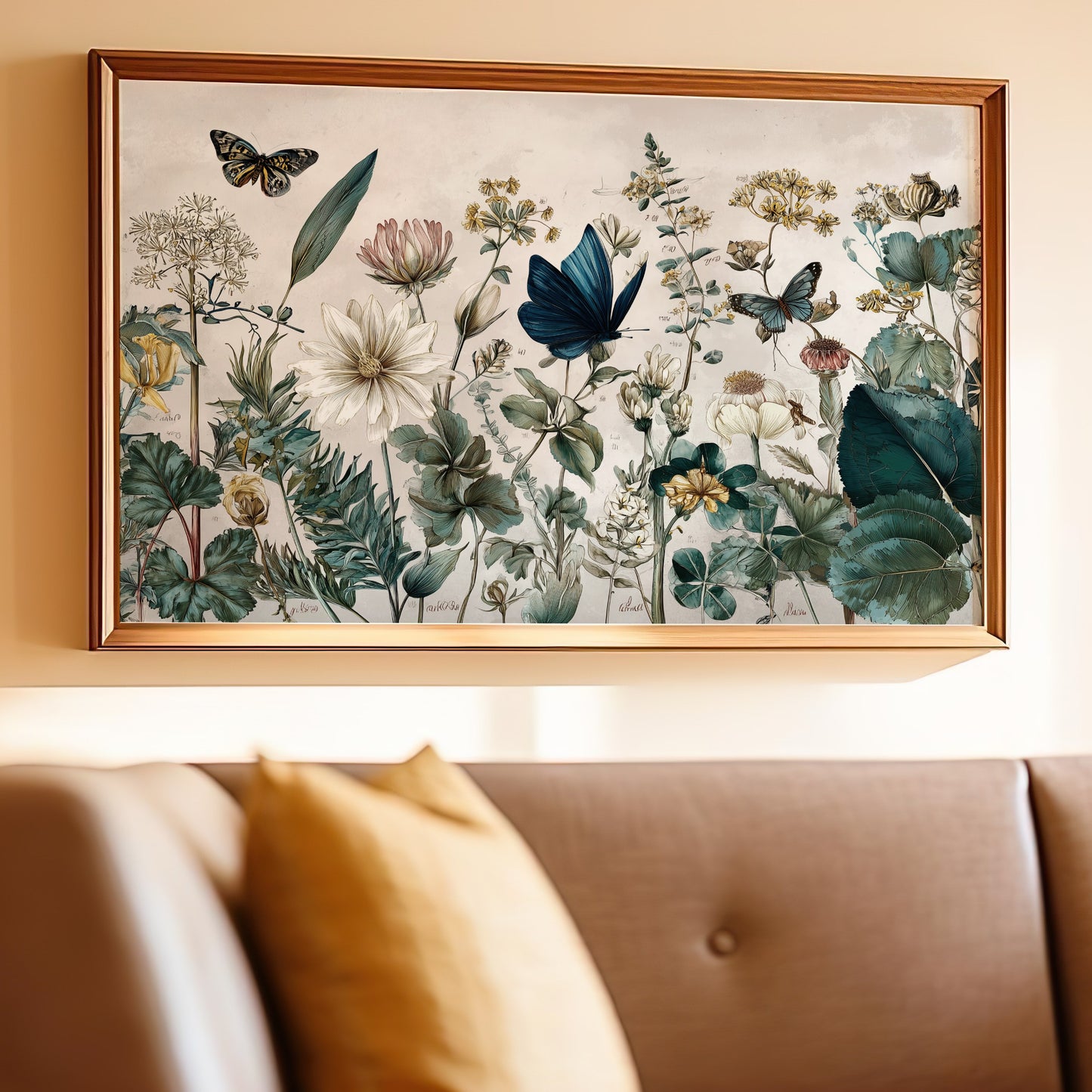 Botanical Butterflies Floral Plants Framed Wall Art Decor product type